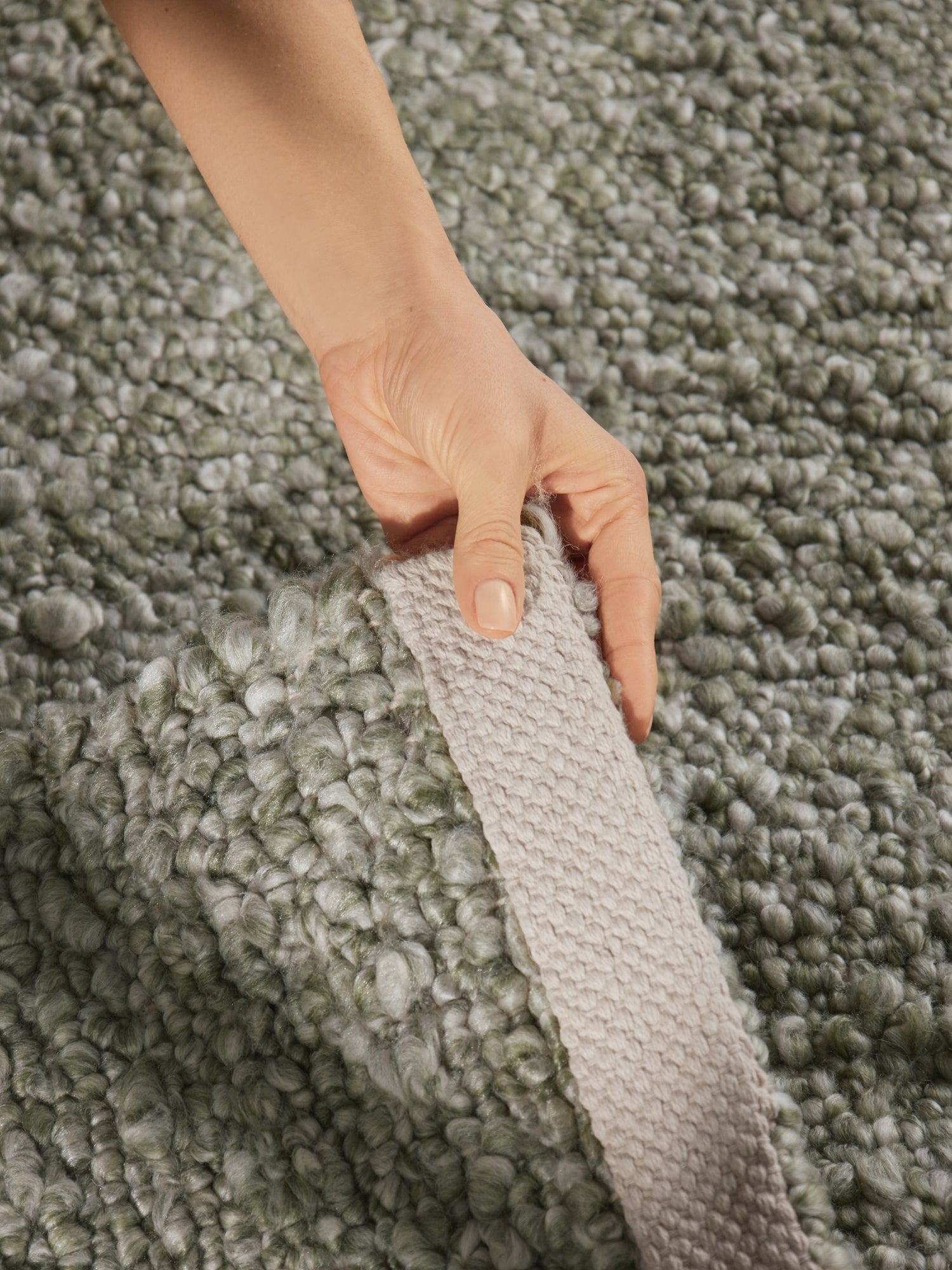 TED BAKER NOTTING HILL SOFT BOUCLE KORTLUVET TÆPPE, PORTOBELLO GRØN