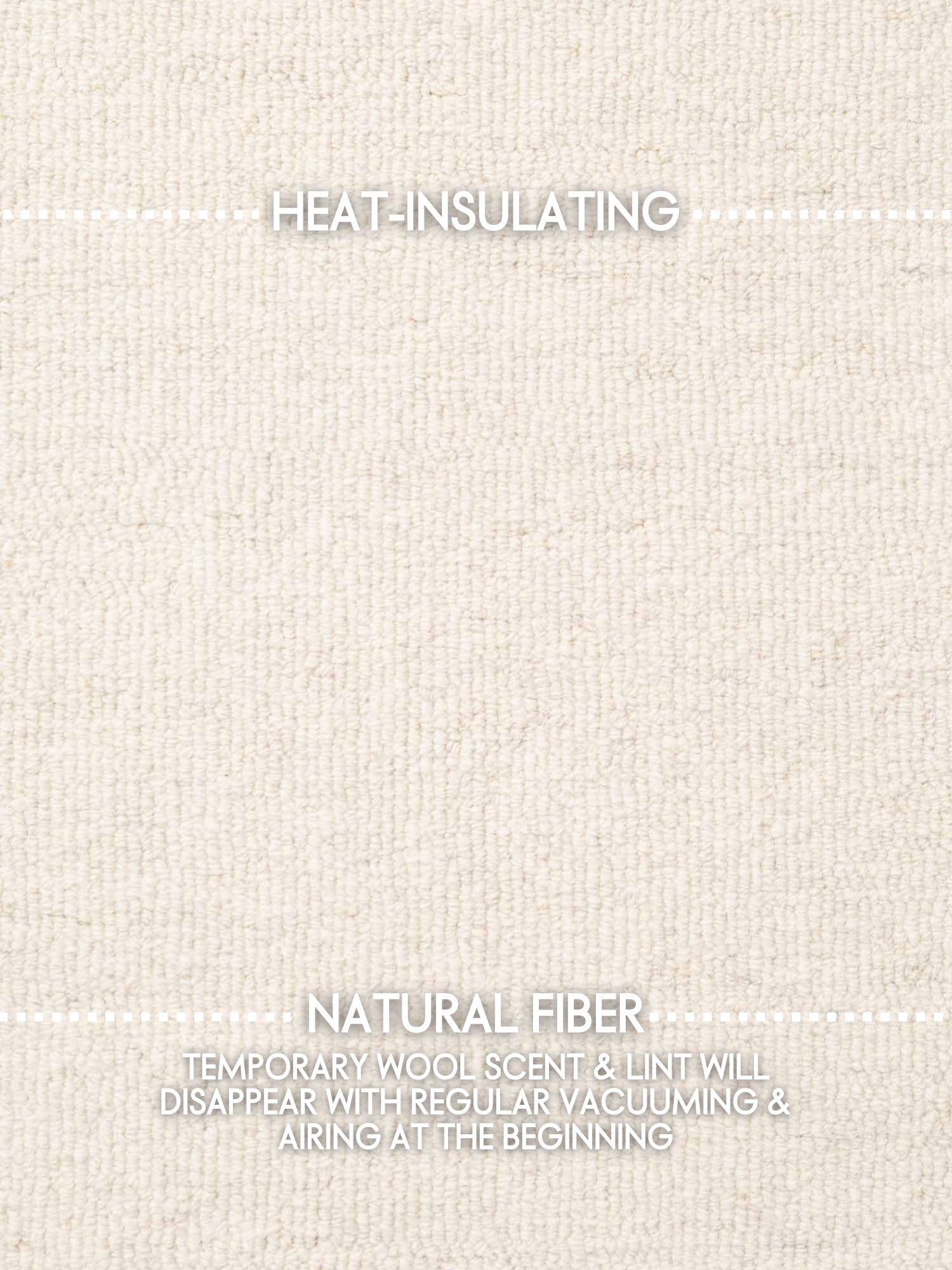 ELLE DECORATION PURISTIC FINE BOUCLE ULDTÆPPE, KNOTS NATURLIG HVID