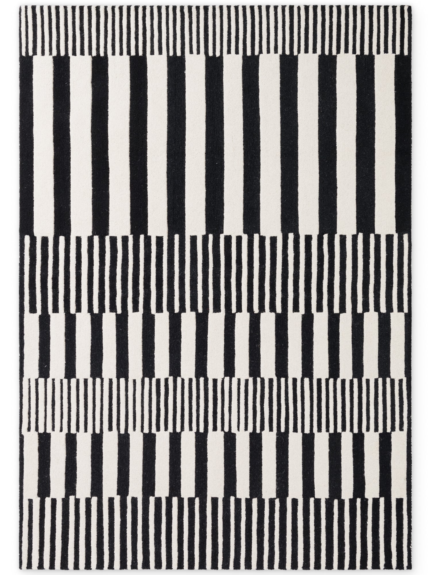 ELLE DECORATION STRYVE ULDTÆPPE PULSE, SORT-HVID