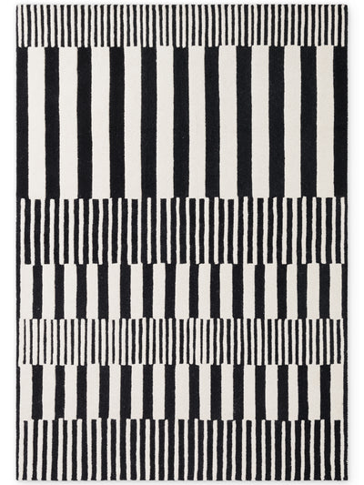 ELLE DECORATION STRYVE ULDTÆPPE PULSE, SORT-HVID