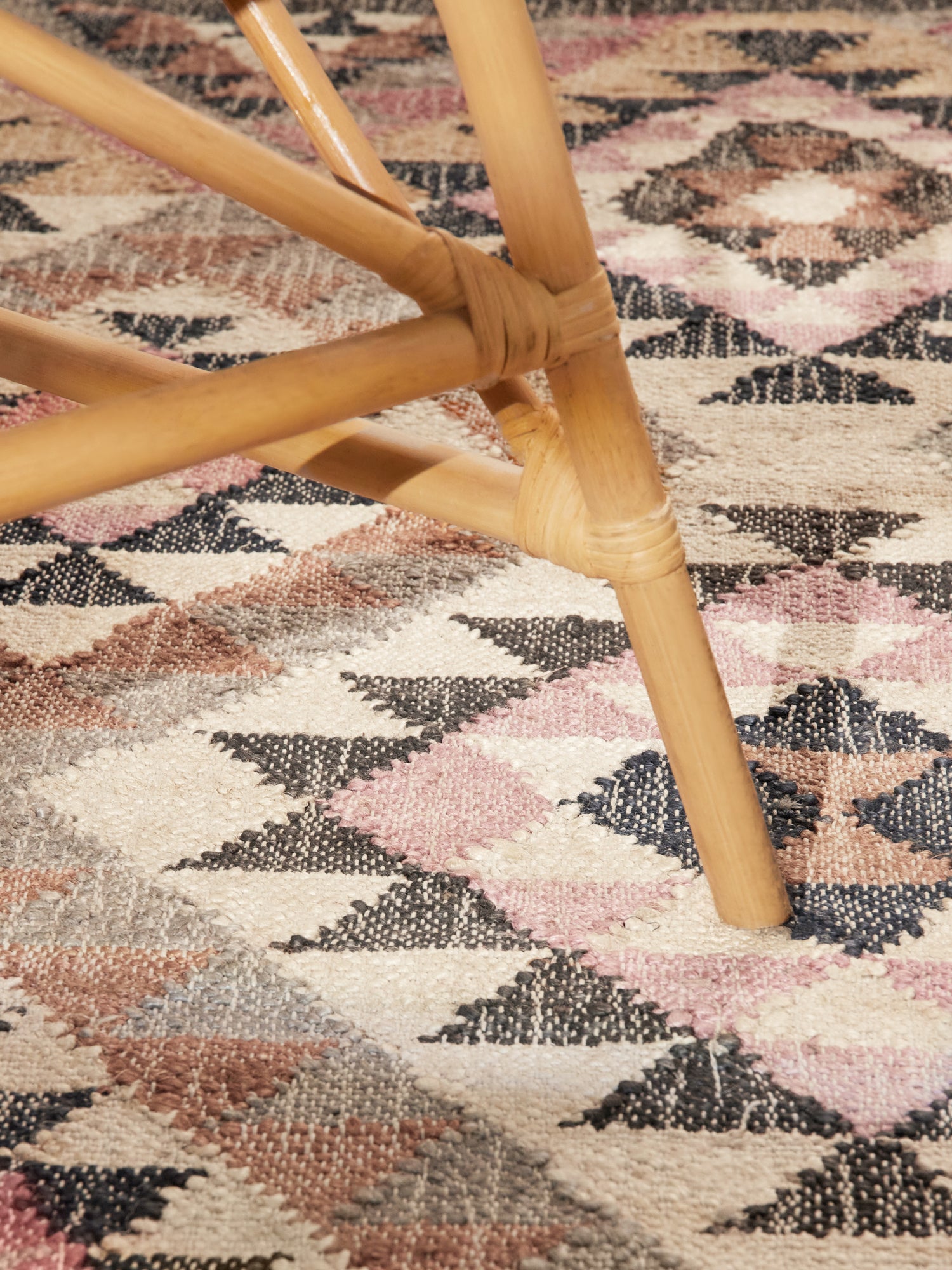 ROYA AFGHANSK HÅNDVÆVET KELIM TÆPPE, 106260 CREME-MULTI