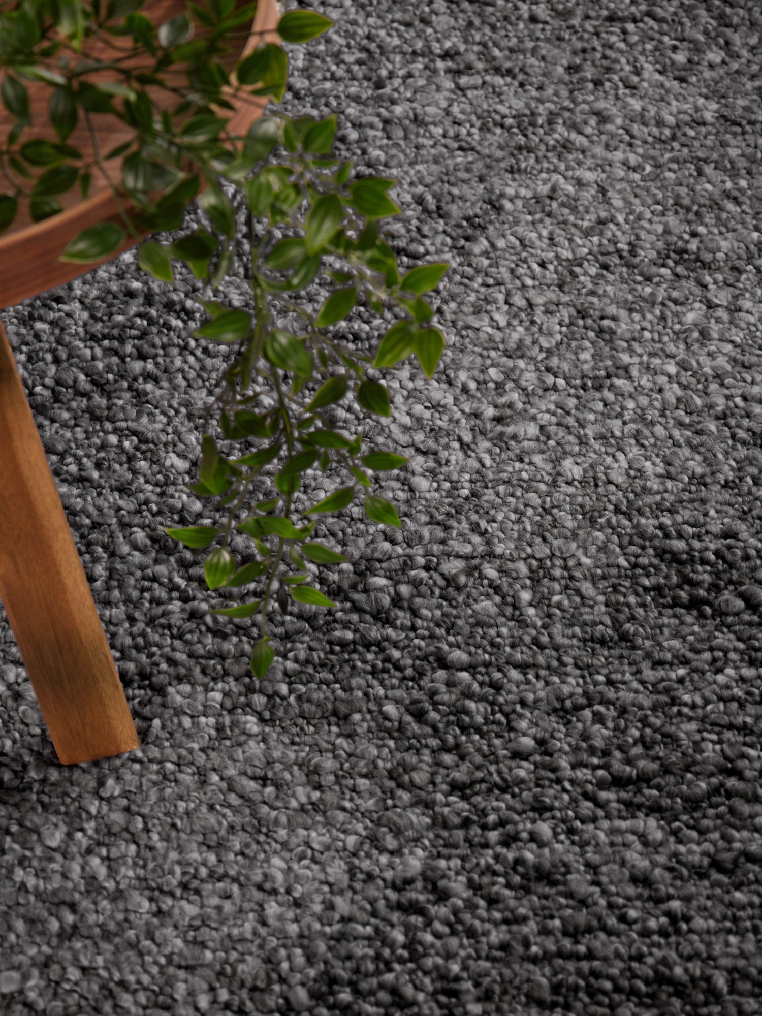 TED BAKER NOTTING HILL SOFT BOUCLE KORTLUVET TÆPPE, PORTOBELLO MØRKEGRÅ