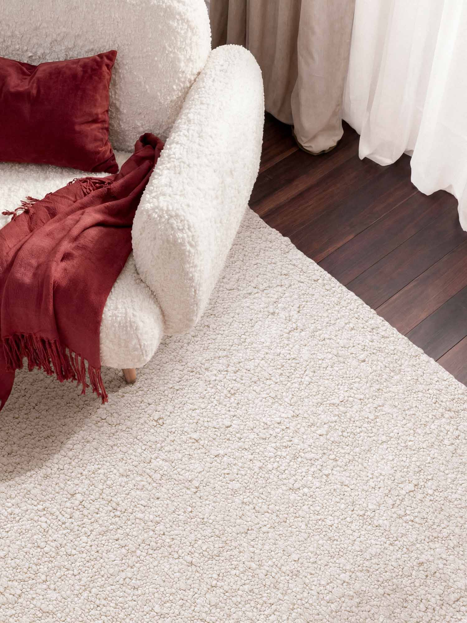 TED BAKER NOTTING HILL SOFT BOUCLE KORTLUVET TÆPPE, PORTOBELLO CREME