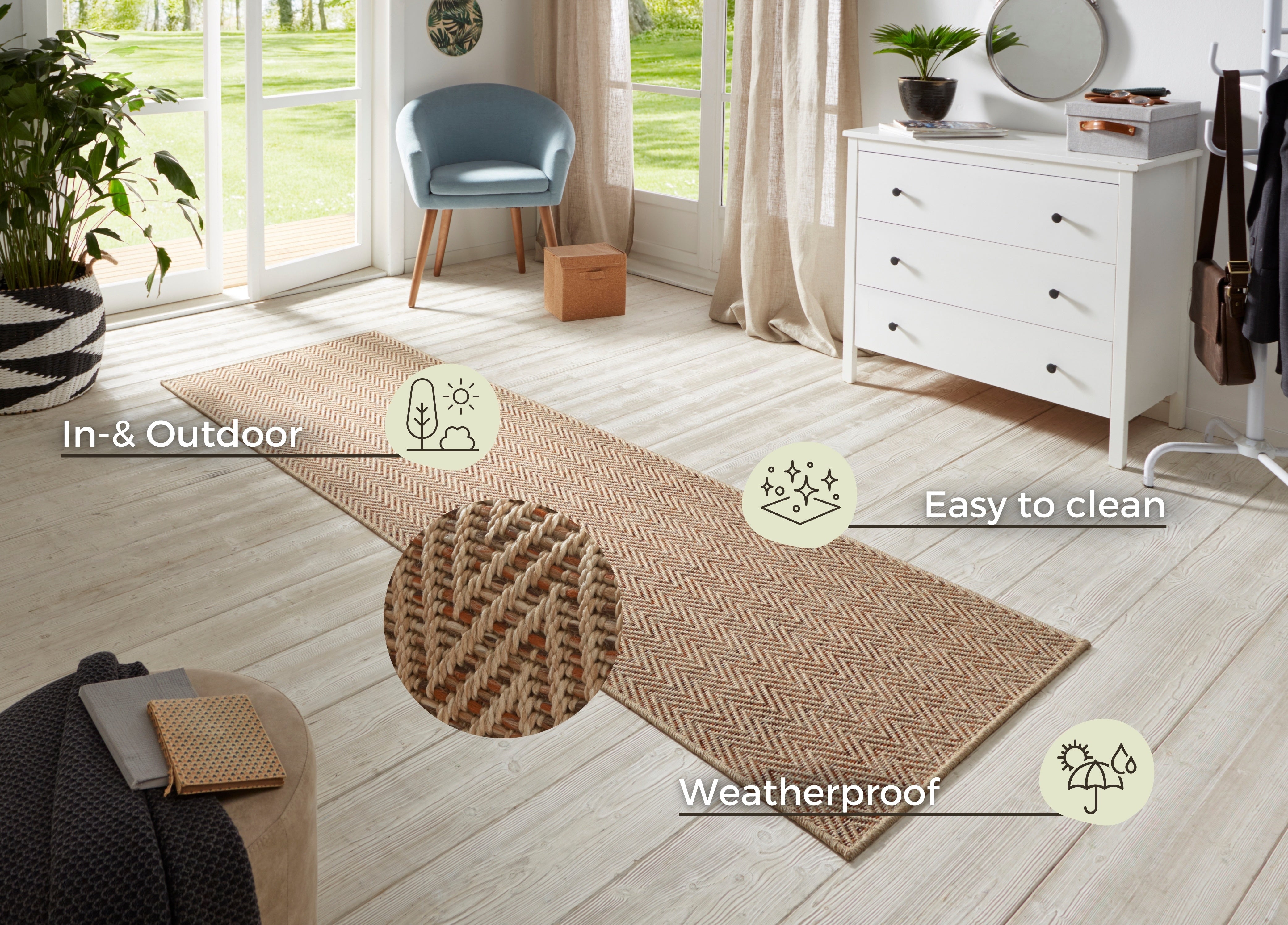 HANSE HOME TÆPPELØBER NATURE, BEIGE-TERRA 104267