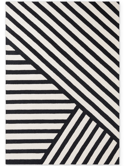 ELLE DECORATION STRYVE ULDTÆPPE NOIR, SORT-HVID