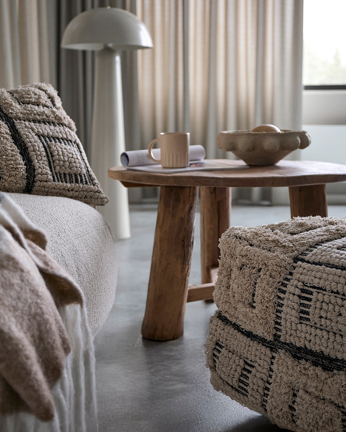 AMINA PUDEBETRÆK, OFF WHITE/SORT