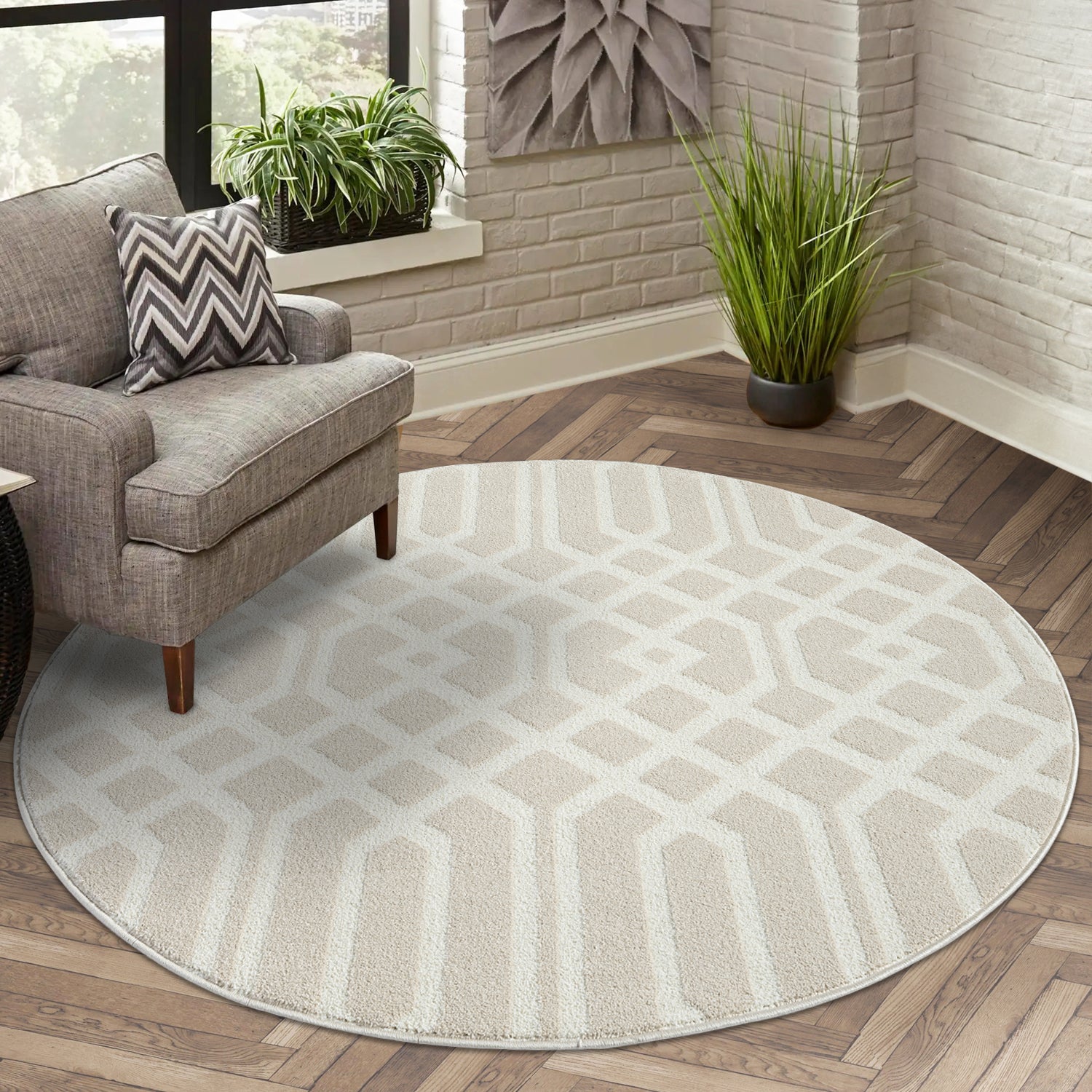 CLAIRE MODERNE KORTLUVET TÆPPE, BEIGE 138