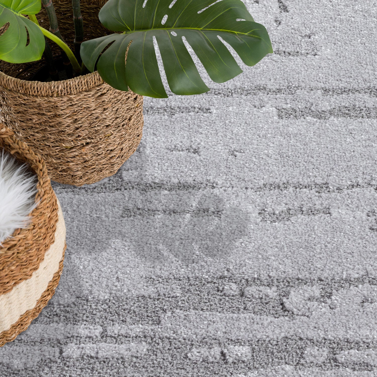 CLAIRE MODERNE KORTLUVET TÆPPE, GRÅ 171