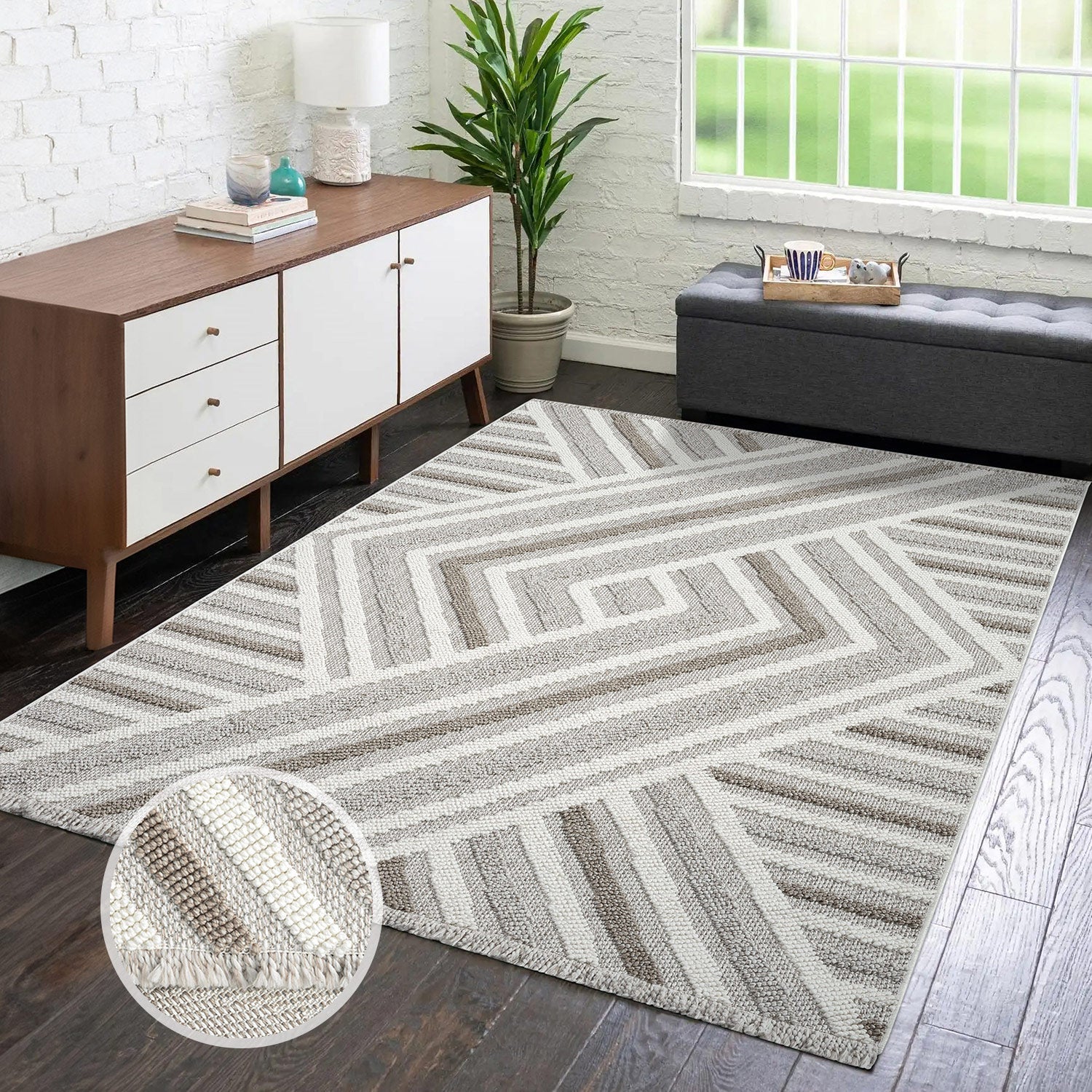 MODERNE TÆPPE LINDA, 7590 BEIGE