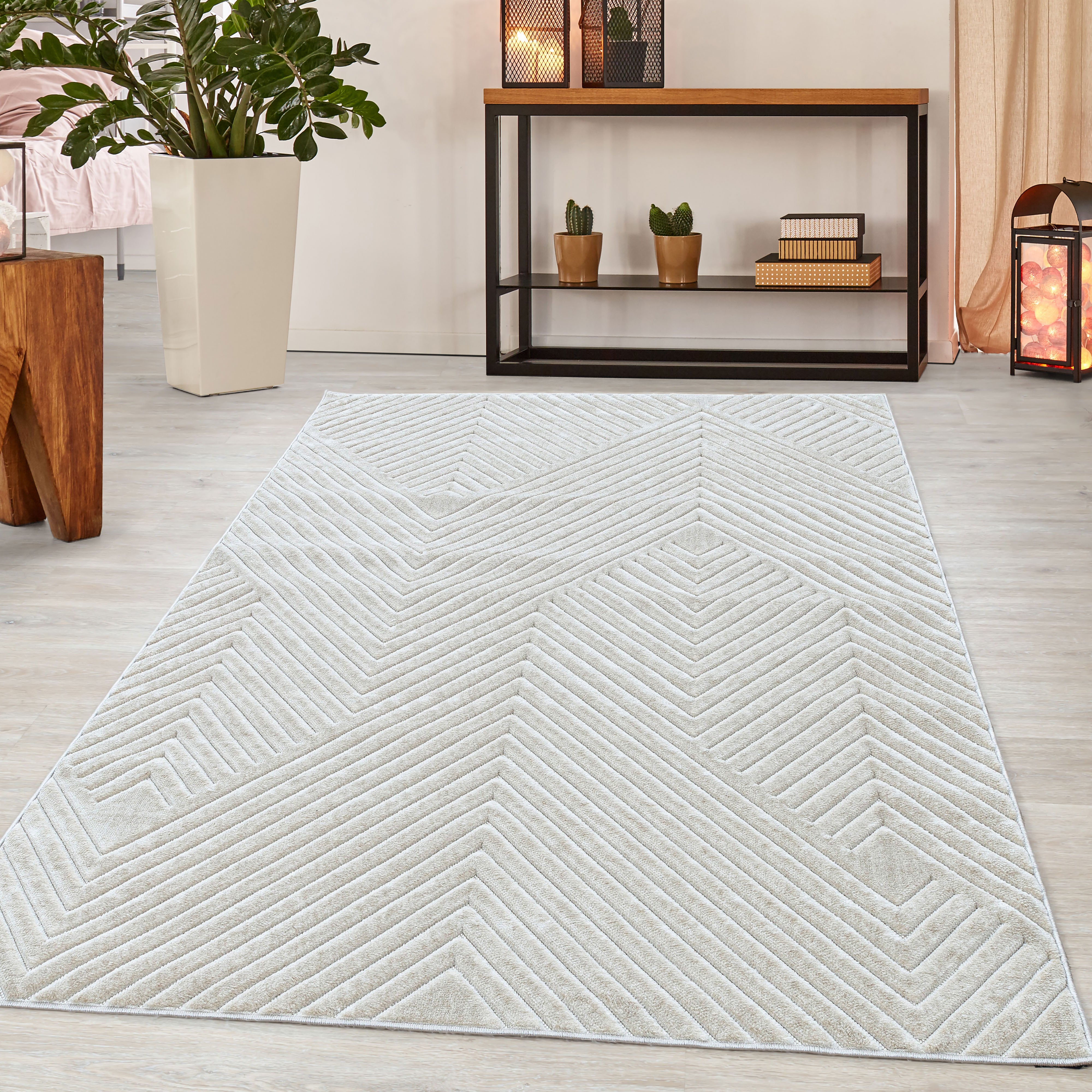 MODERNE TÆPPE TUFFY, 135 BEIGE