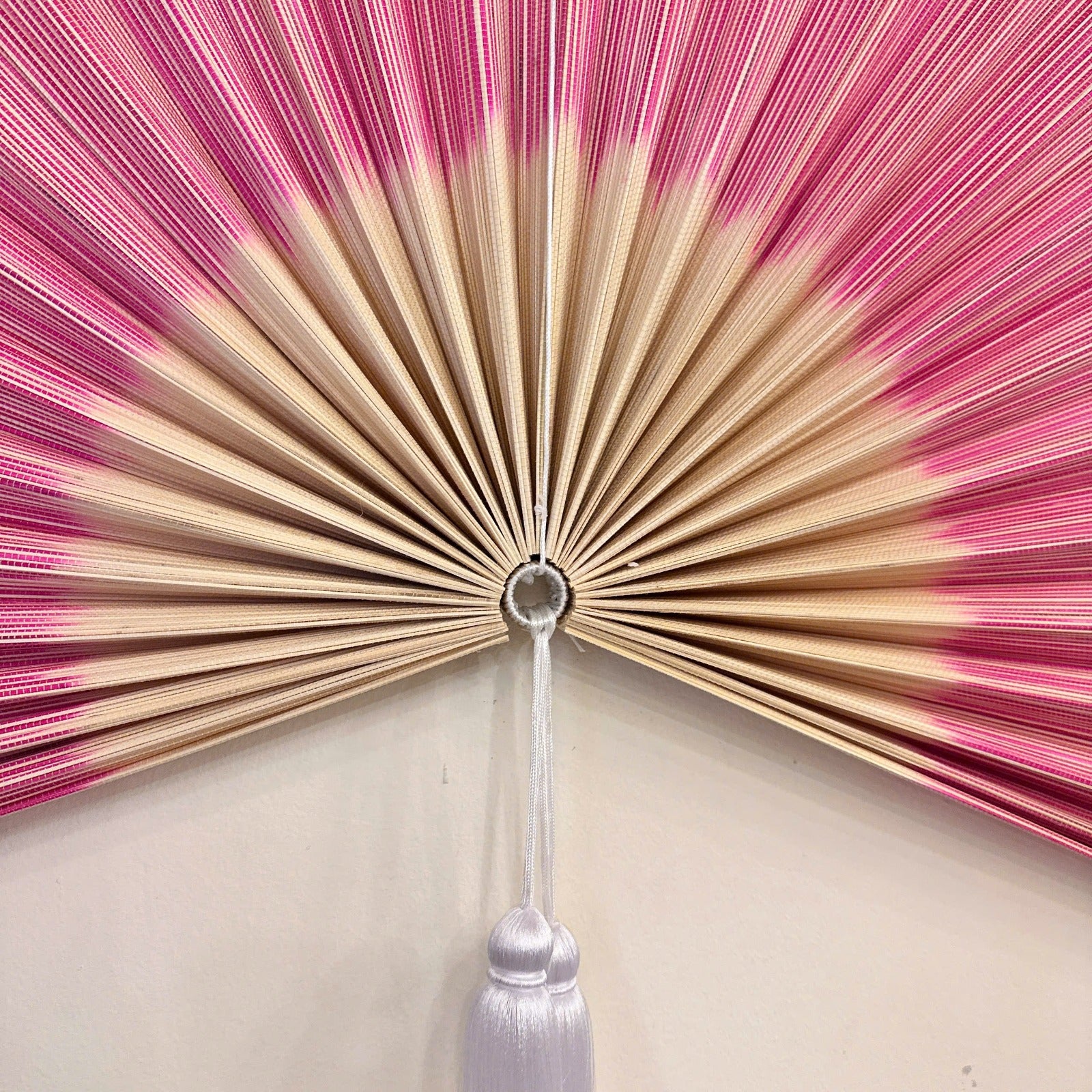 SENSU, HÅNDLAVET BAMBUS VÆGVIFTE - NATUR ROSA
