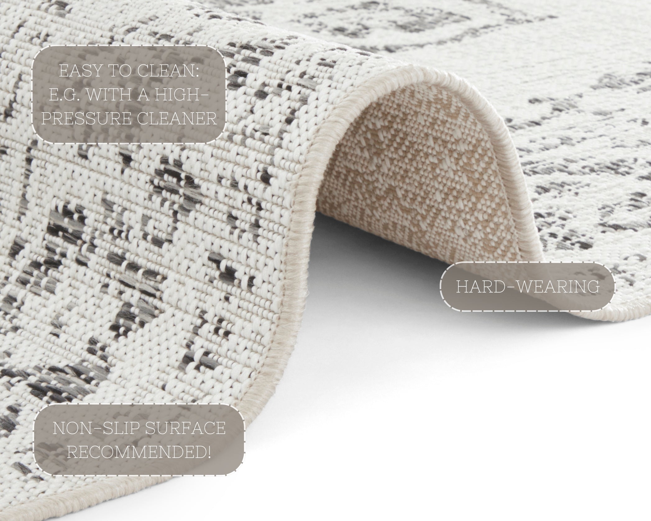 HANSE HOME BEACH TÆPPE, CREME-GRÅ-ANTRACIT 103855