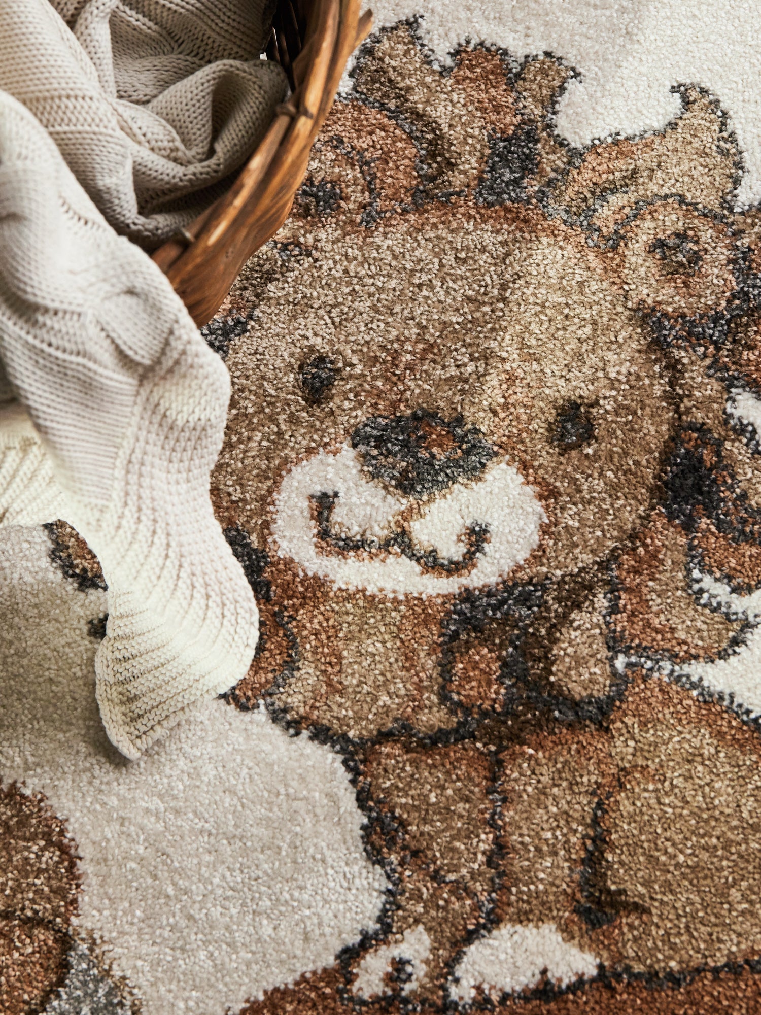 VILLEROY & BOCH BOHO KIDS BØRNETÆPPE RUDNT - LØVE SOMMERFEST, CREME MULTI 106307