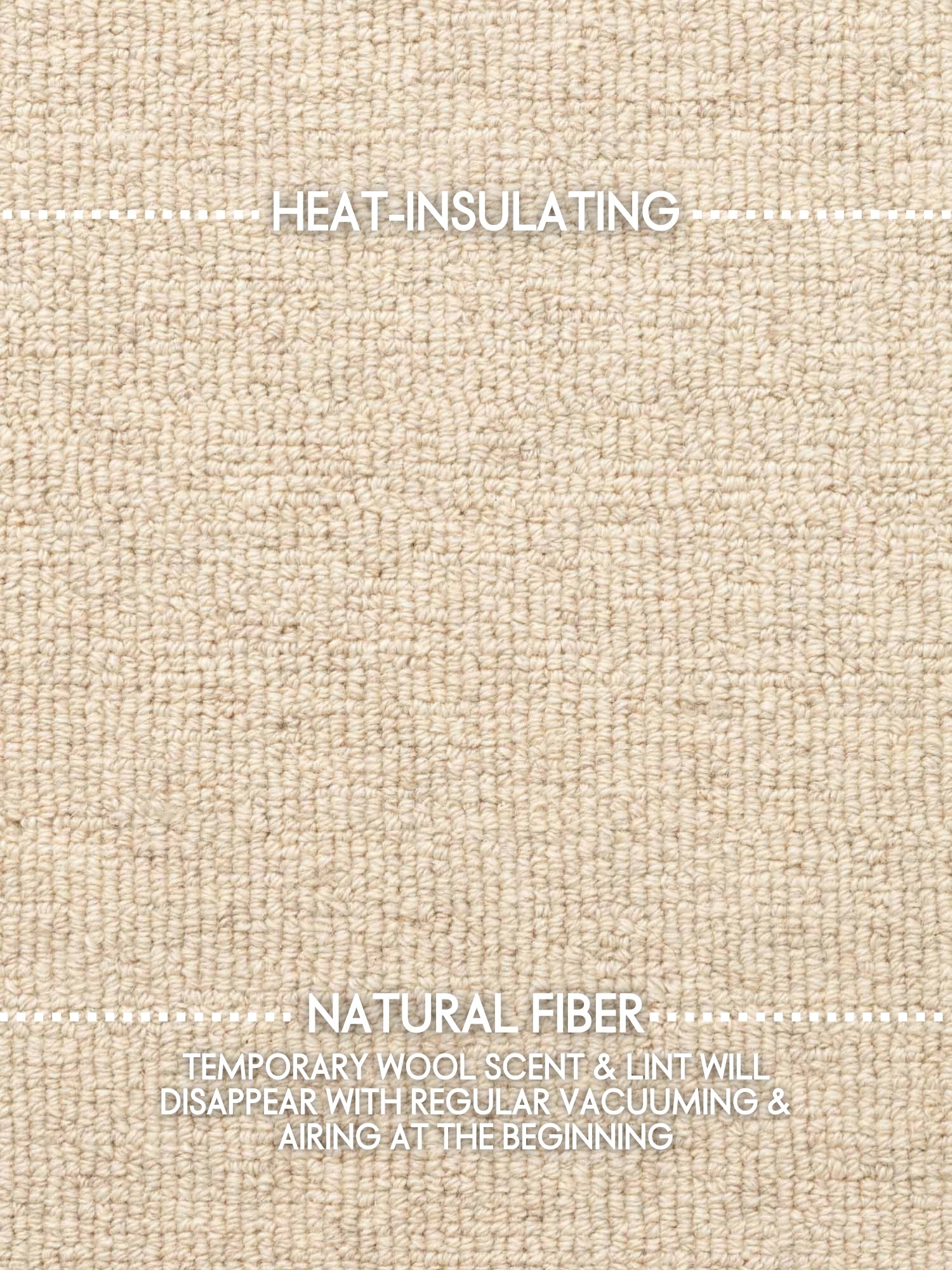 ELLE DECORATION PURISTIC FINE BOUCLE ULDTÆPPE, KNOTS NATURLIG LYS BEIGE