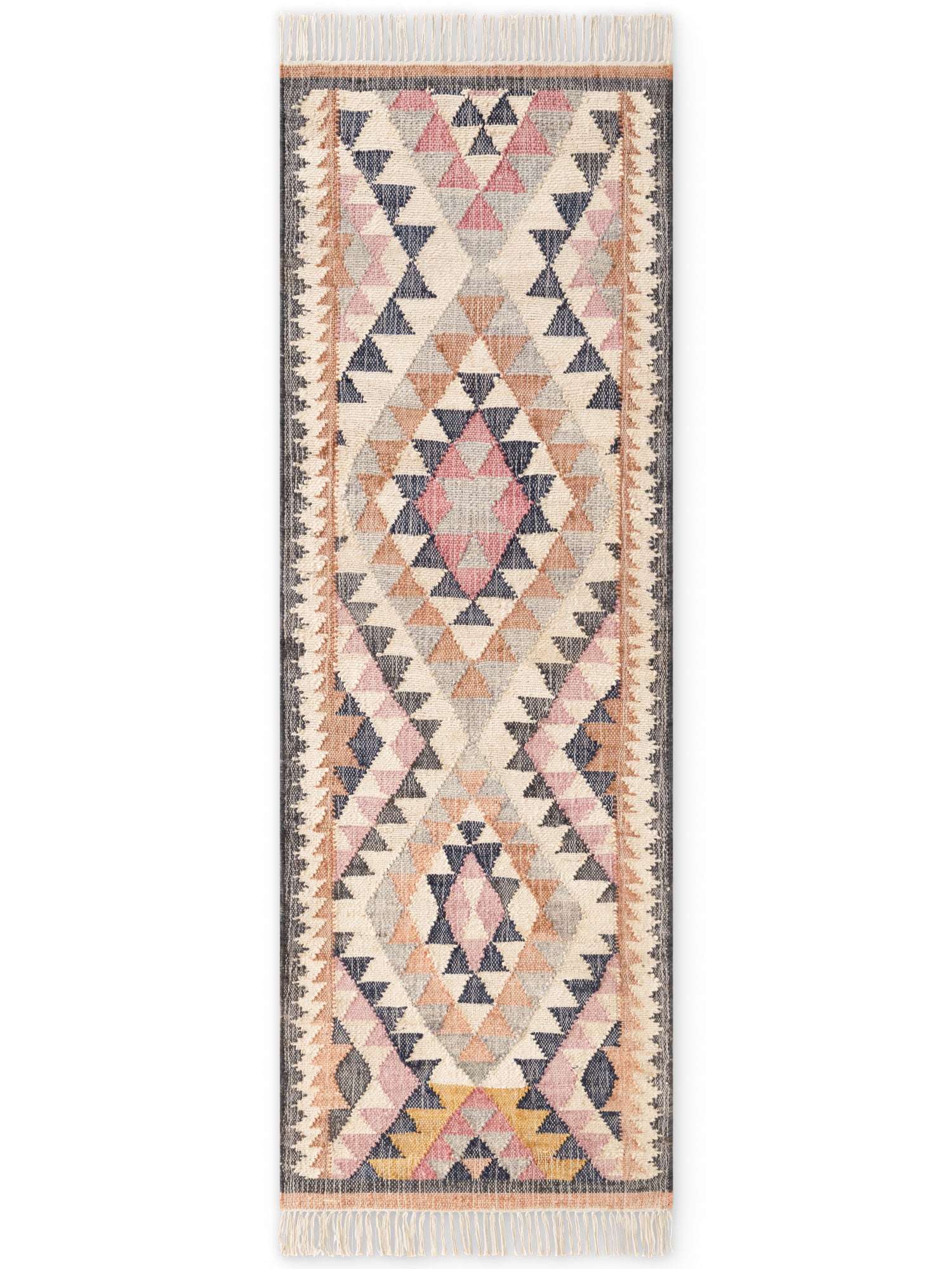 ROYA AFGHANSK HÅNDVÆVET KELIM TÆPPE, 106260 CREME-MULTI