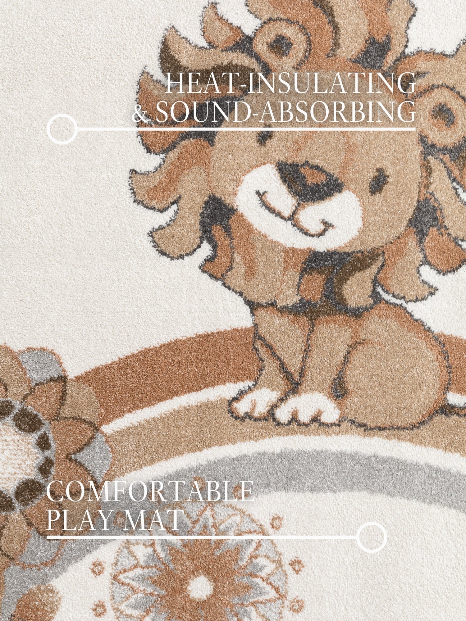 VILLEROY & BOCH BOHO KIDS BØRNETÆPPE LØVE SOMMERFEST, CREME MULTI 106309