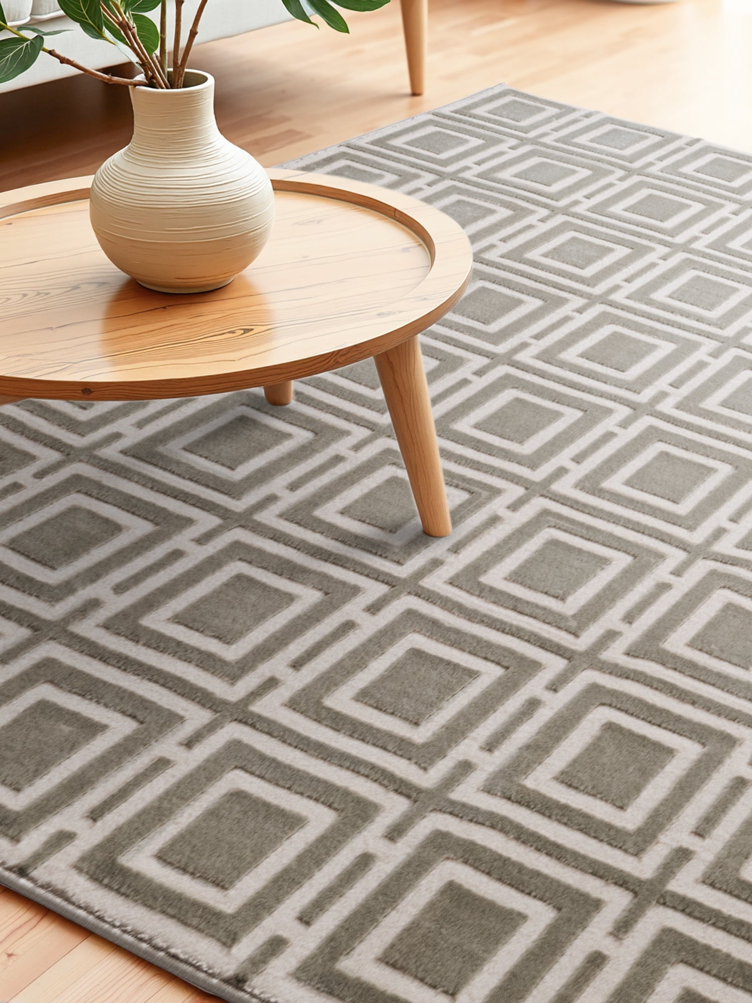 PEARLES MODERNE TÆPPE, CREME-GRÅ 106190