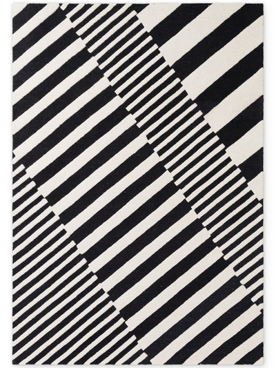 ELLE DECORATION STRYVE ULDTÆPPE FLUX, SORT-HVID