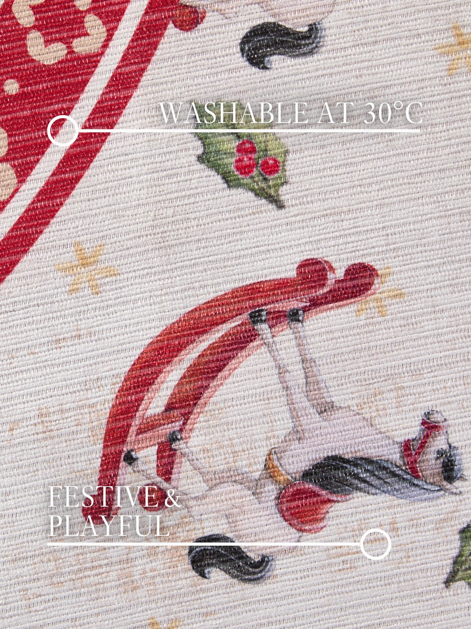 VILLEROY & BOCH TOY'S DELIGHT LIMITED EDITION JULETÆPPE, GYNGEHEST CREME-RØD