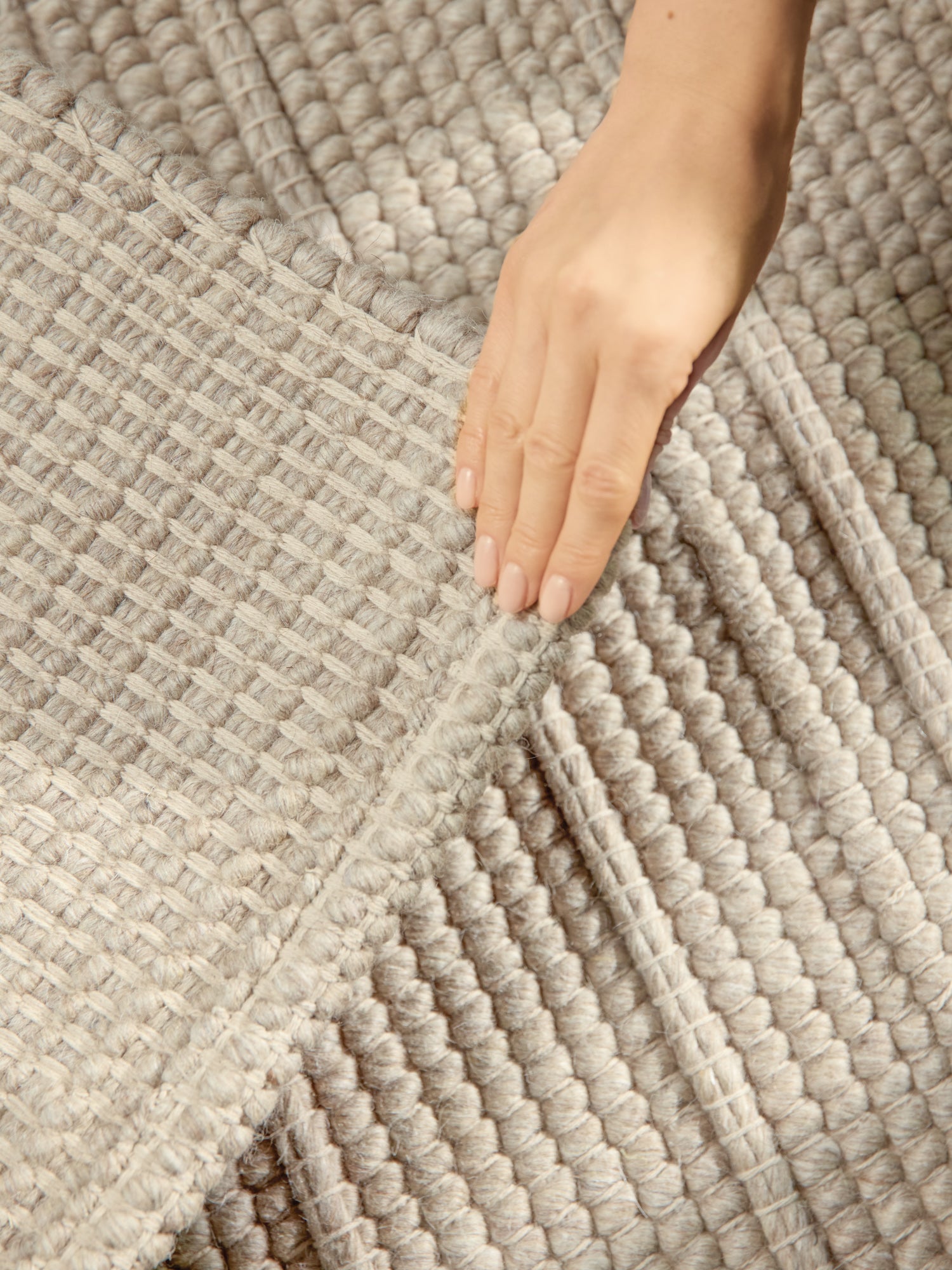 TED BAKER CAMDEN ULDTÆPPE PARKER, NATURLIG HVID