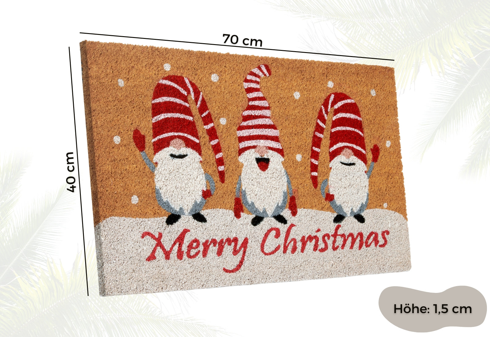 DØRMÅTTE KOKOS - GLADE JULENISSER/MERRY CHRISTMAS 106201