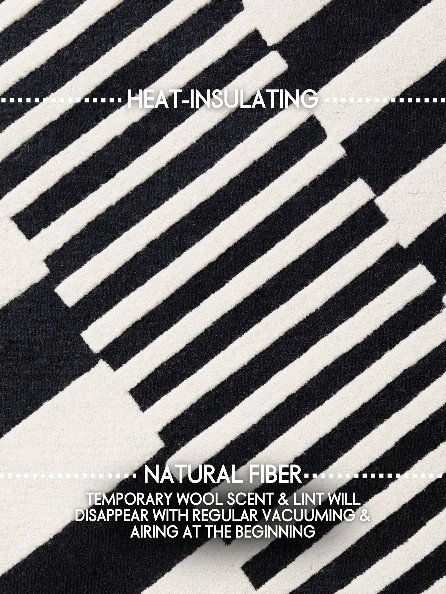 ELLE DECORATION STRYVE ULDTÆPPE FLUX, SORT-HVID