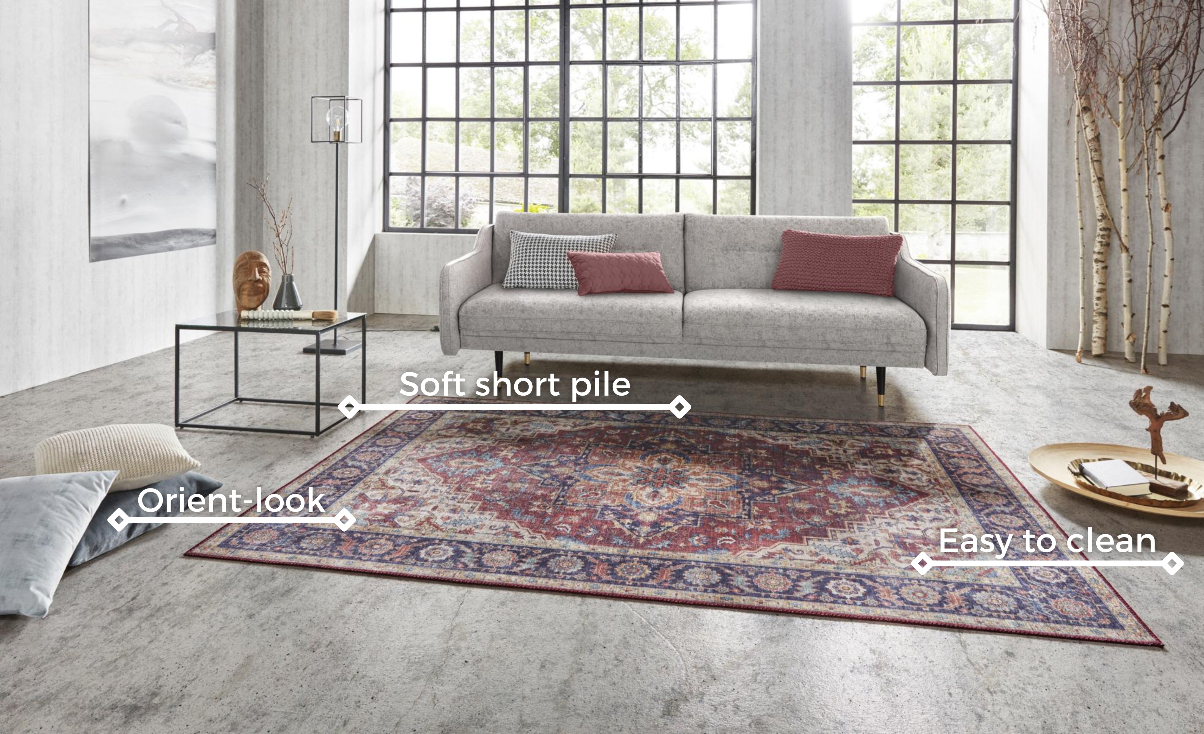 HANSE HOME ASMAR TÆPPE, PLUM-RØD 104000