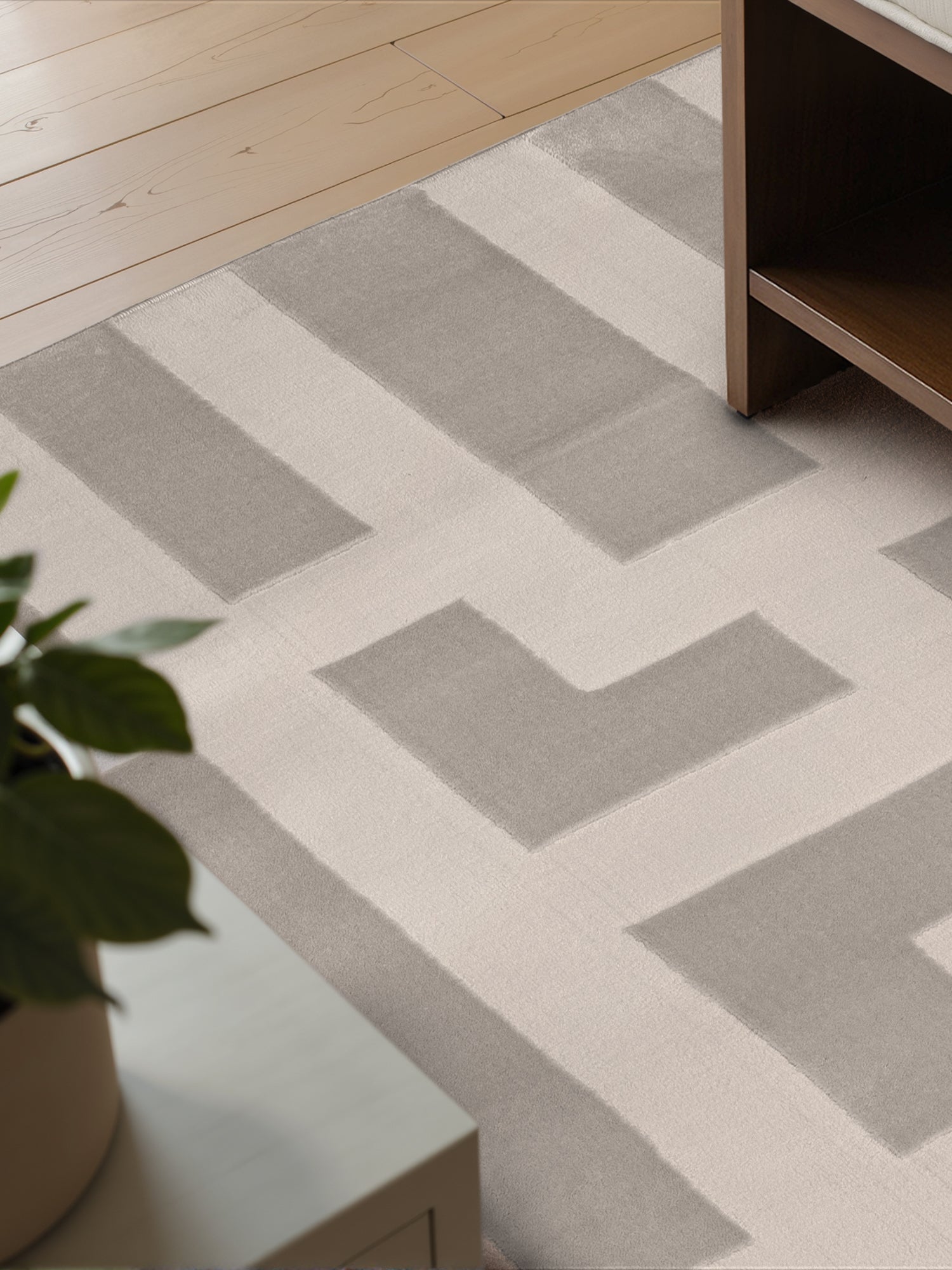 PEARLES MODERNE TÆPPE, CREME-GRÅ 106188