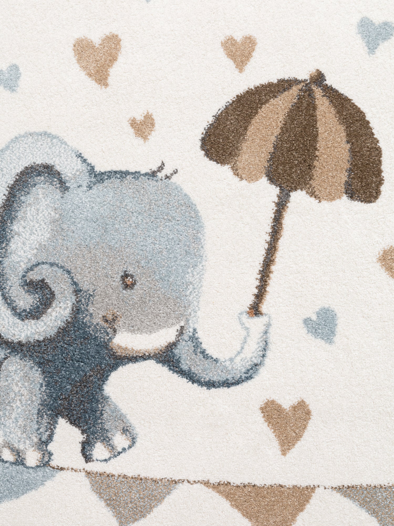 VILLEROY & BOCH BOHO KIDS BØRNETÆPPE RUNDT - ELEFANT REGN, CREME MULTI 106303