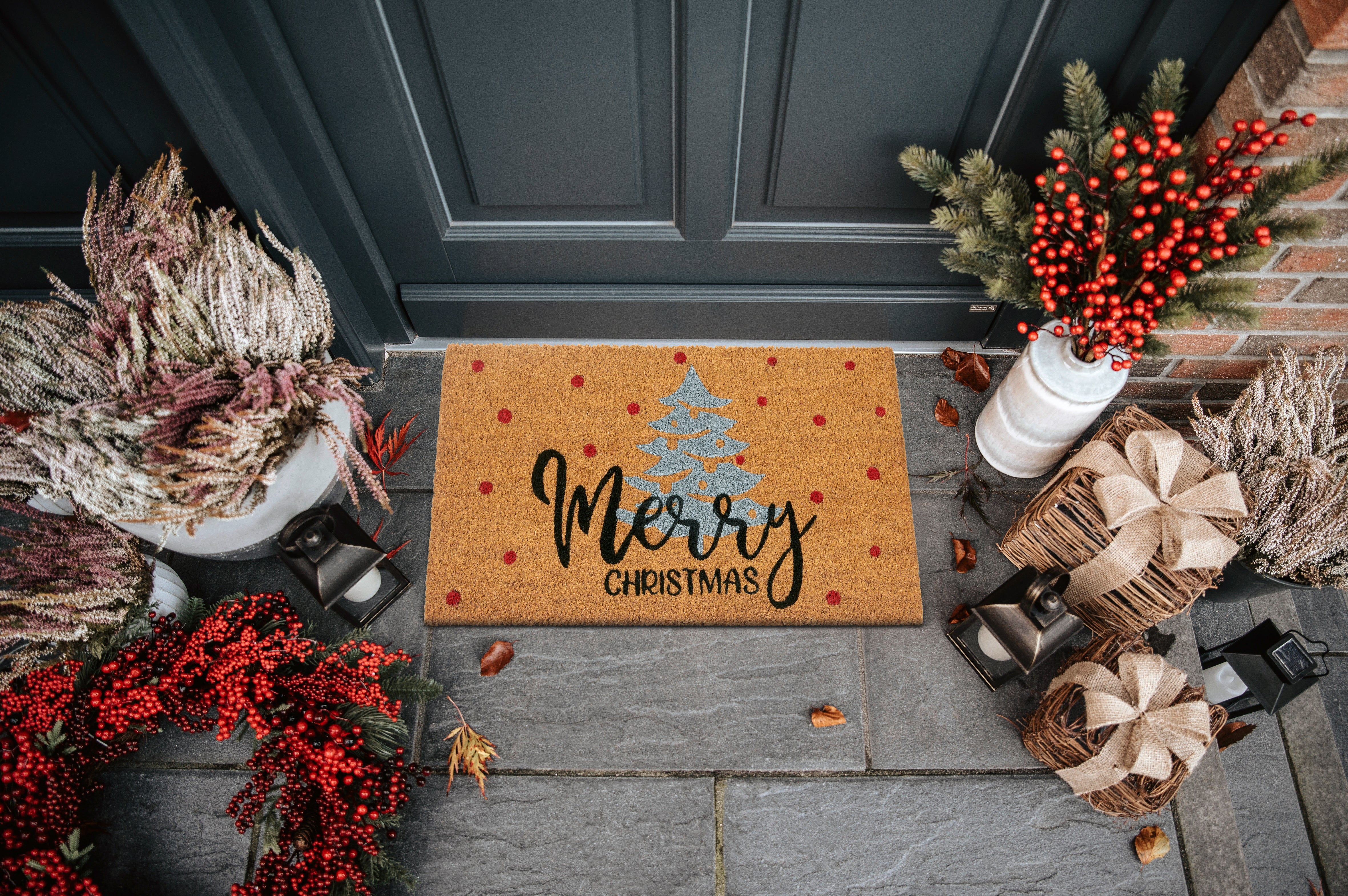 DØRMÅTTE KOKOS -  MERRY CHRISTMAS DOTS 106198