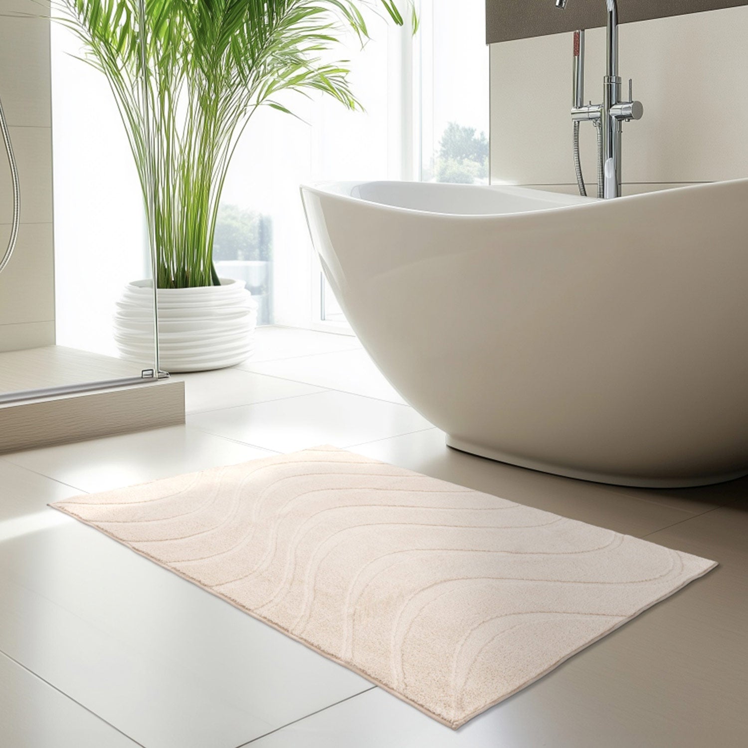 WAVY SOFT BADEMÅTTE, 400 BEIGE
