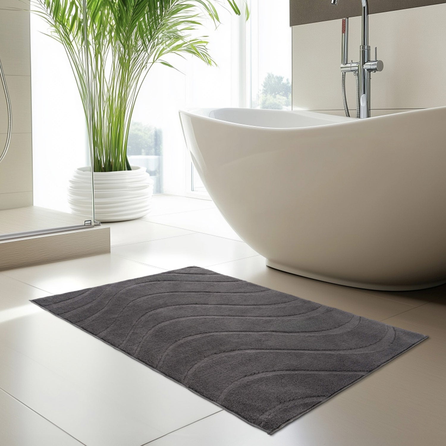 WAVY SOFT BADEMÅTTE, 400 MØRKEGRÅ