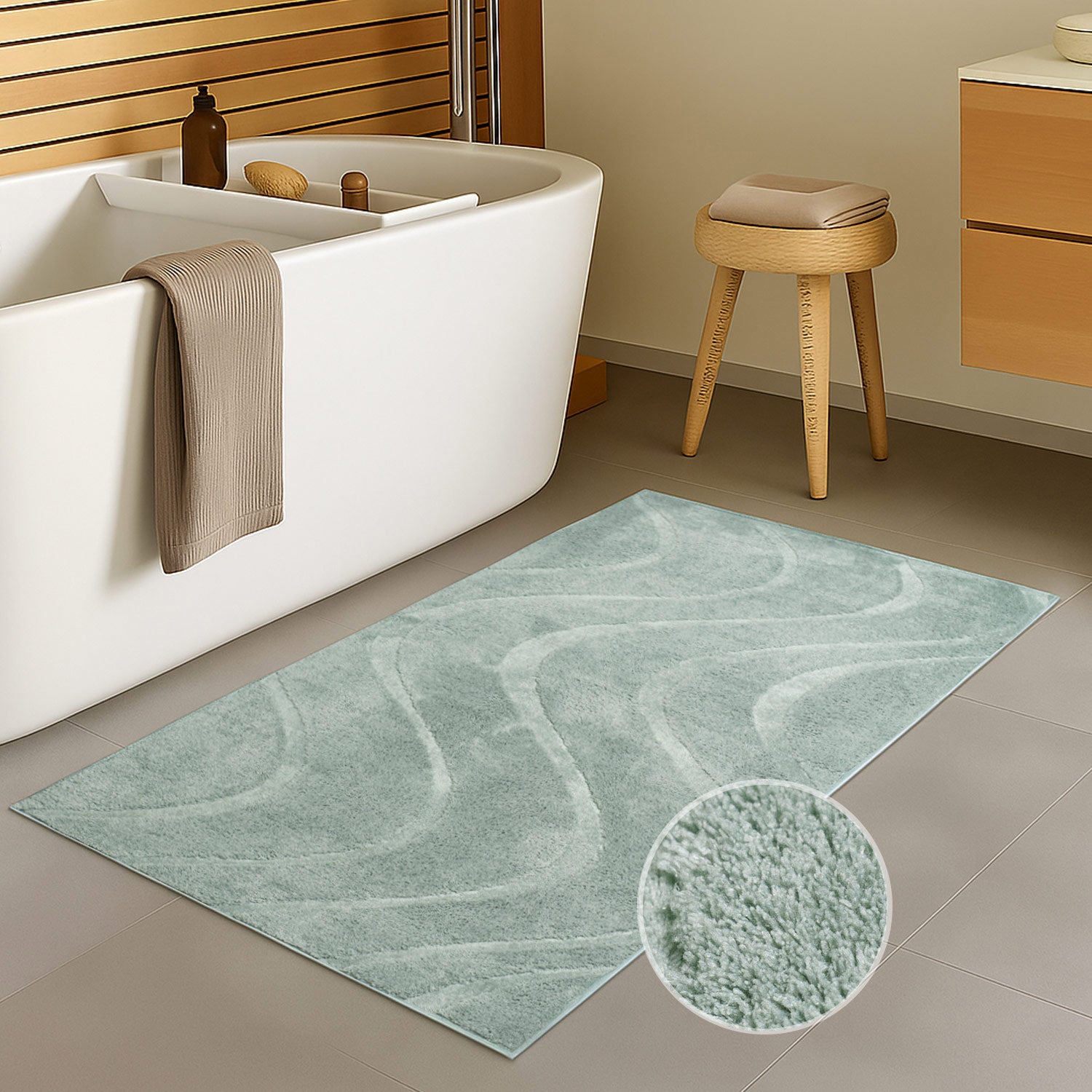 WAVY SOFT BADEMÅTTE, 400 JADE GRØN