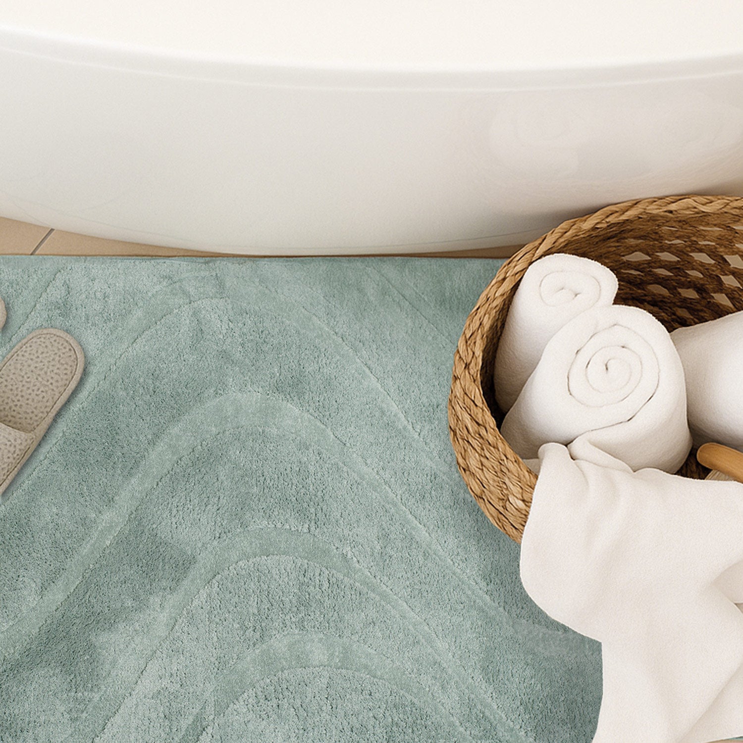 WAVY SOFT BADEMÅTTE, 400 JADE GRØN