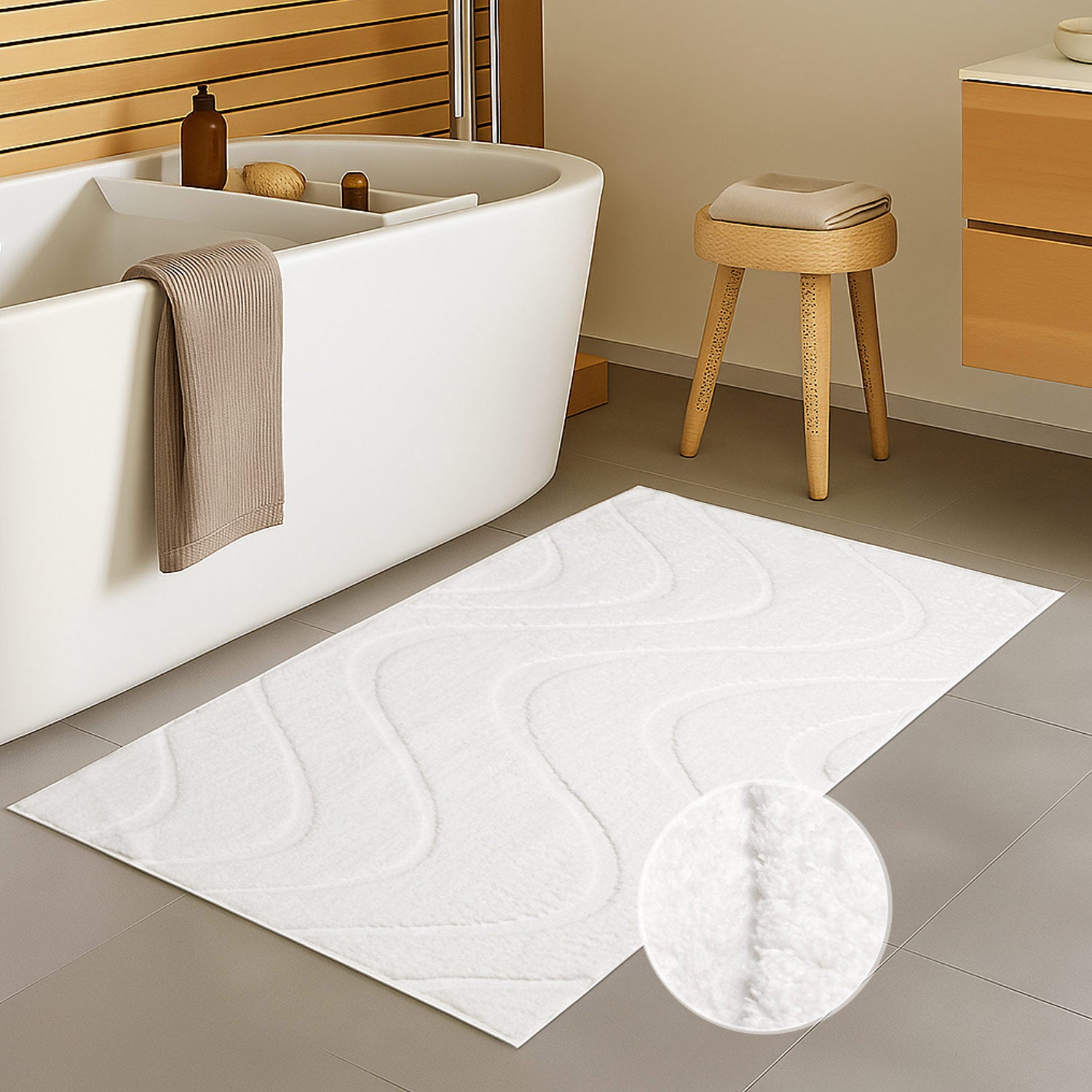 WAVY SOFT BADEMÅTTE, 400 HVID