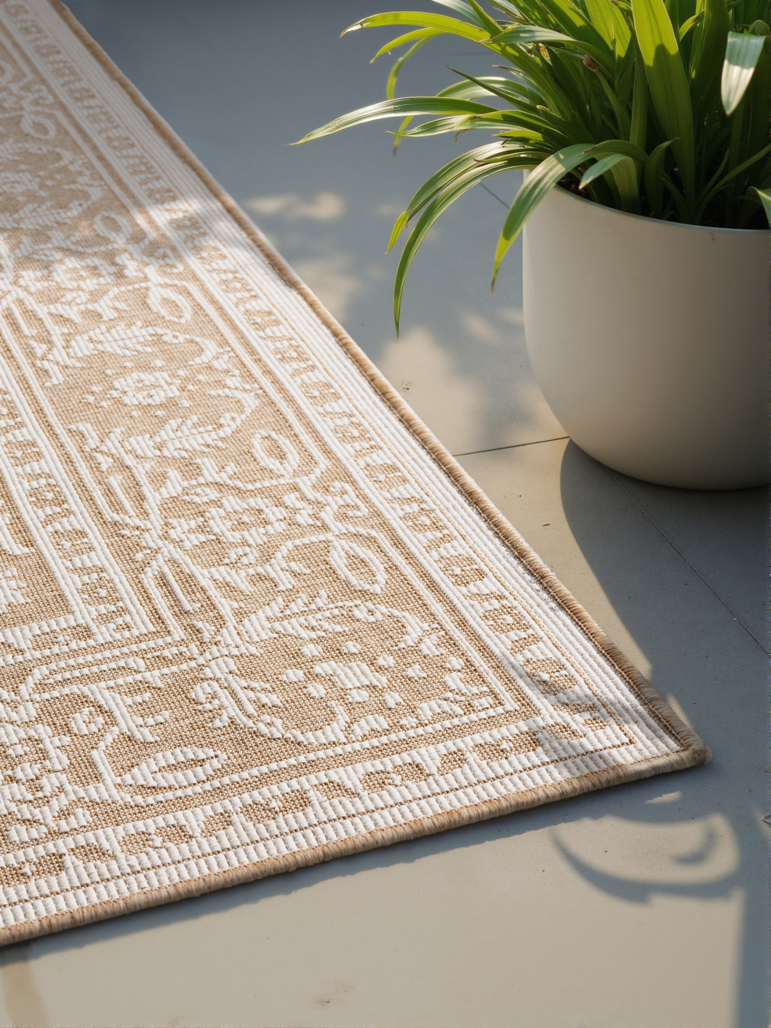 HANSE HOME DUORO - VENDBART UDENDØRS TÆPPE, JUTE-HVID 106250