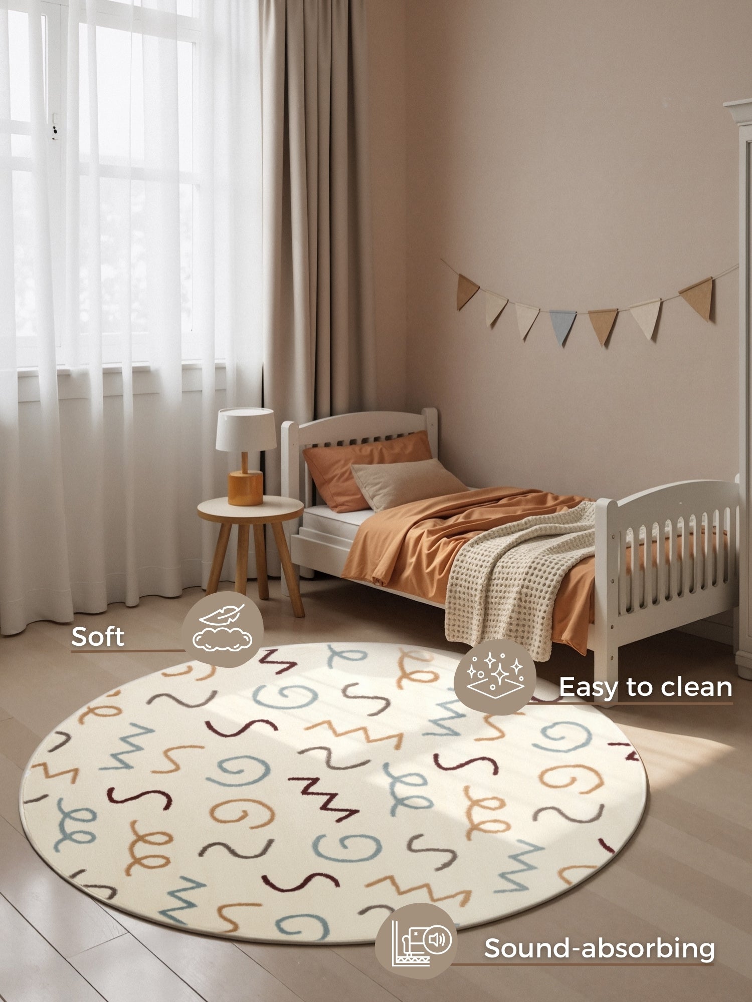 EVENTYR BØRNETÆPPE FIETE, CREME MULTI