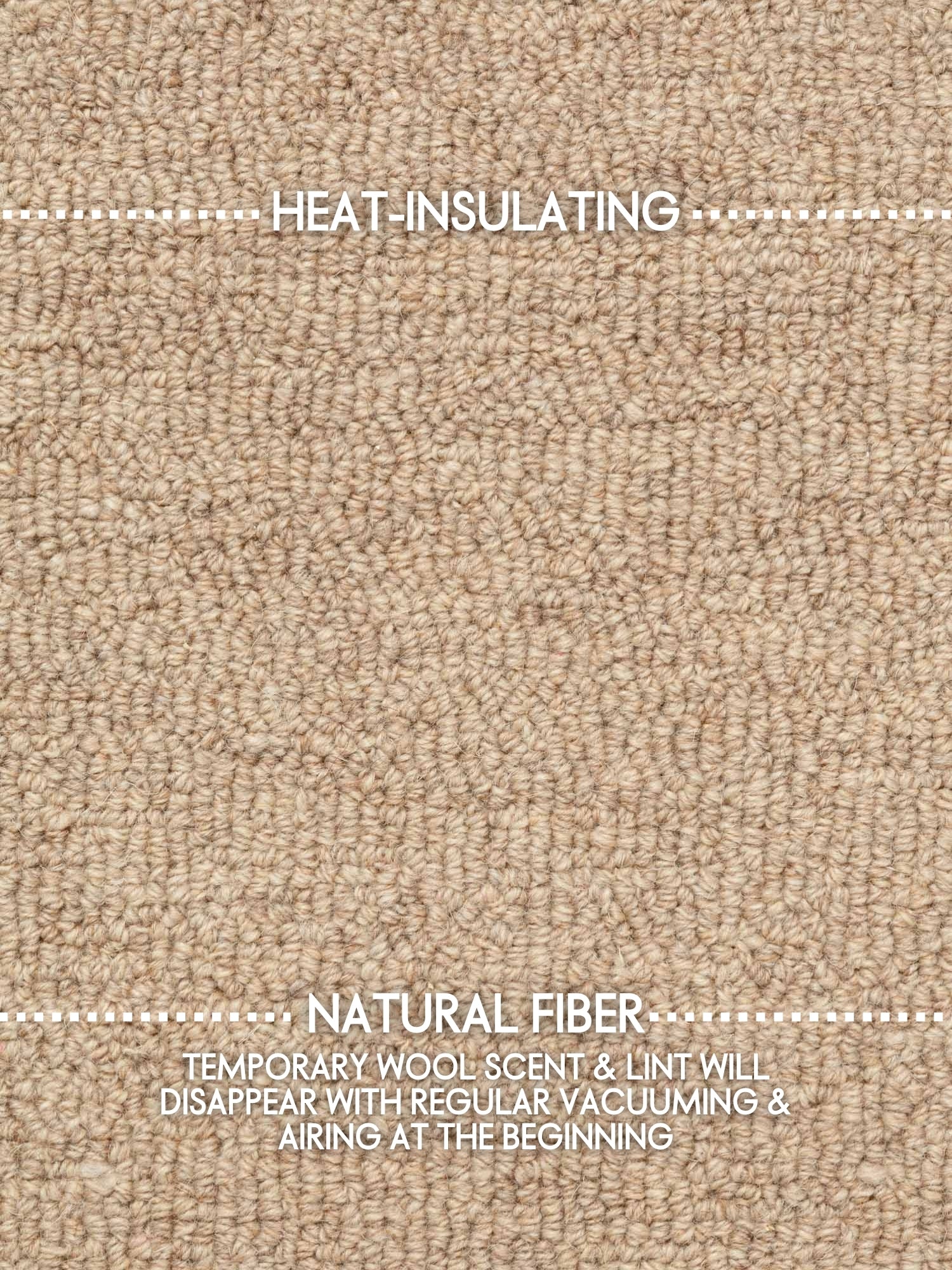 ELLE DECORATION PURISTIC FINE BOUCLE ULDTÆPPE, KNOTS NATURLIG BEIGE