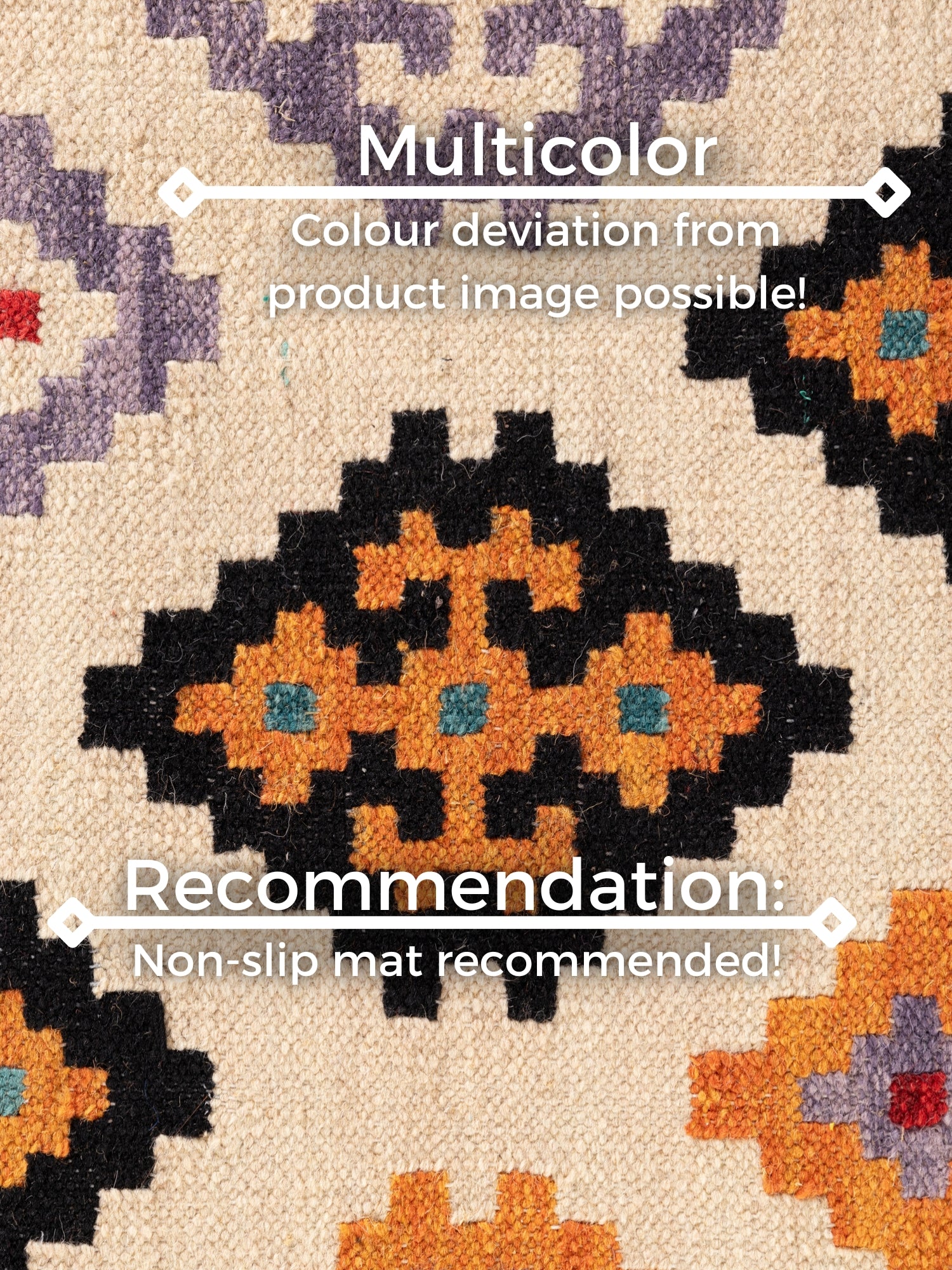 HANSE HOME KAMAL - AFGHANSK KELIM TÆPPE, 106240 CREME-MULTI