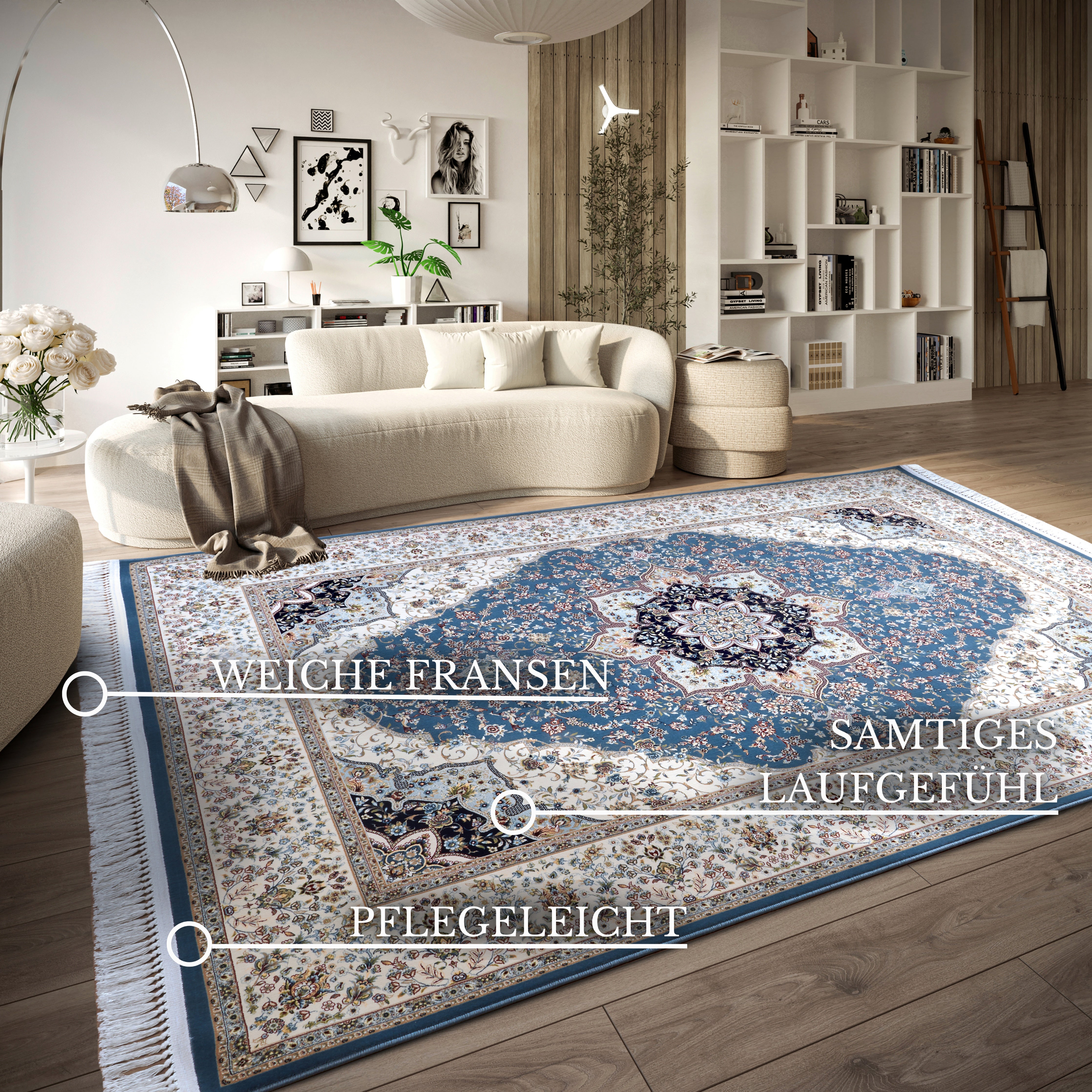 VILLEROY & BOCH 106127 ORIENTALSK TÆPPE, ETIENNE LYSEBLÅ-CREME