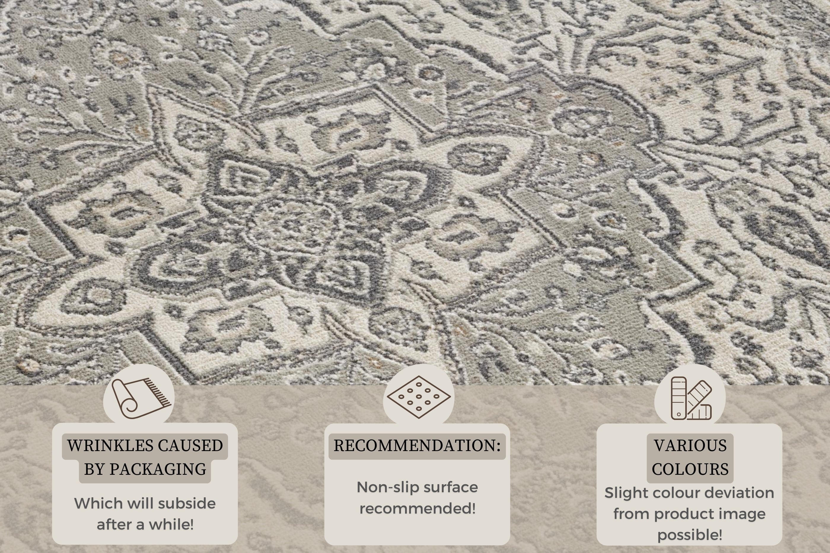 TERRAIN TÆPPE, CREME-GRÅ 105605
