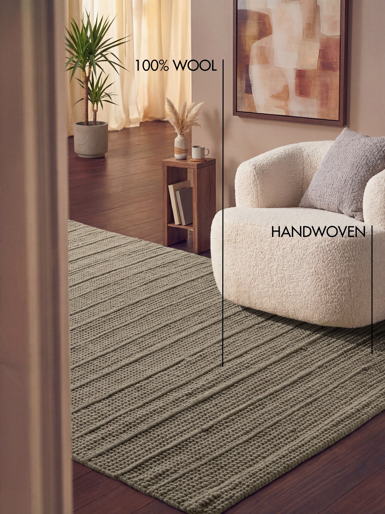 TED BAKER CAMDEN ULDTÆPPE PARKER, NATURLIG GRÅ