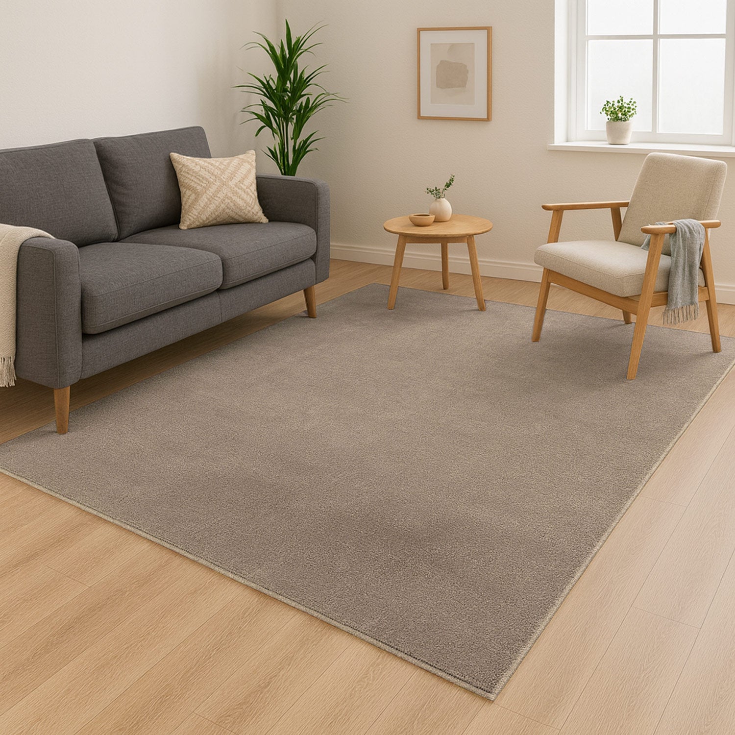 ALMA MODERNE VASKBART TÆPPE, 200 TAUPE