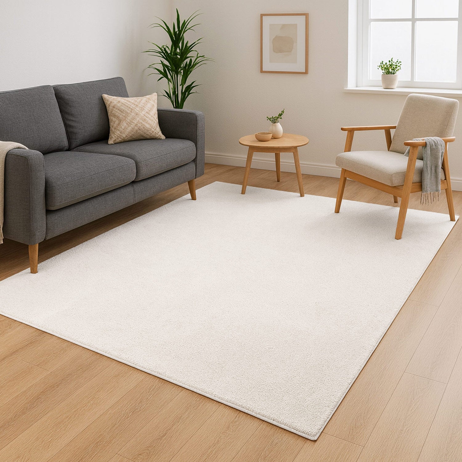 ALMA MODERNE VASKBART TÆPPE, 200 HVID