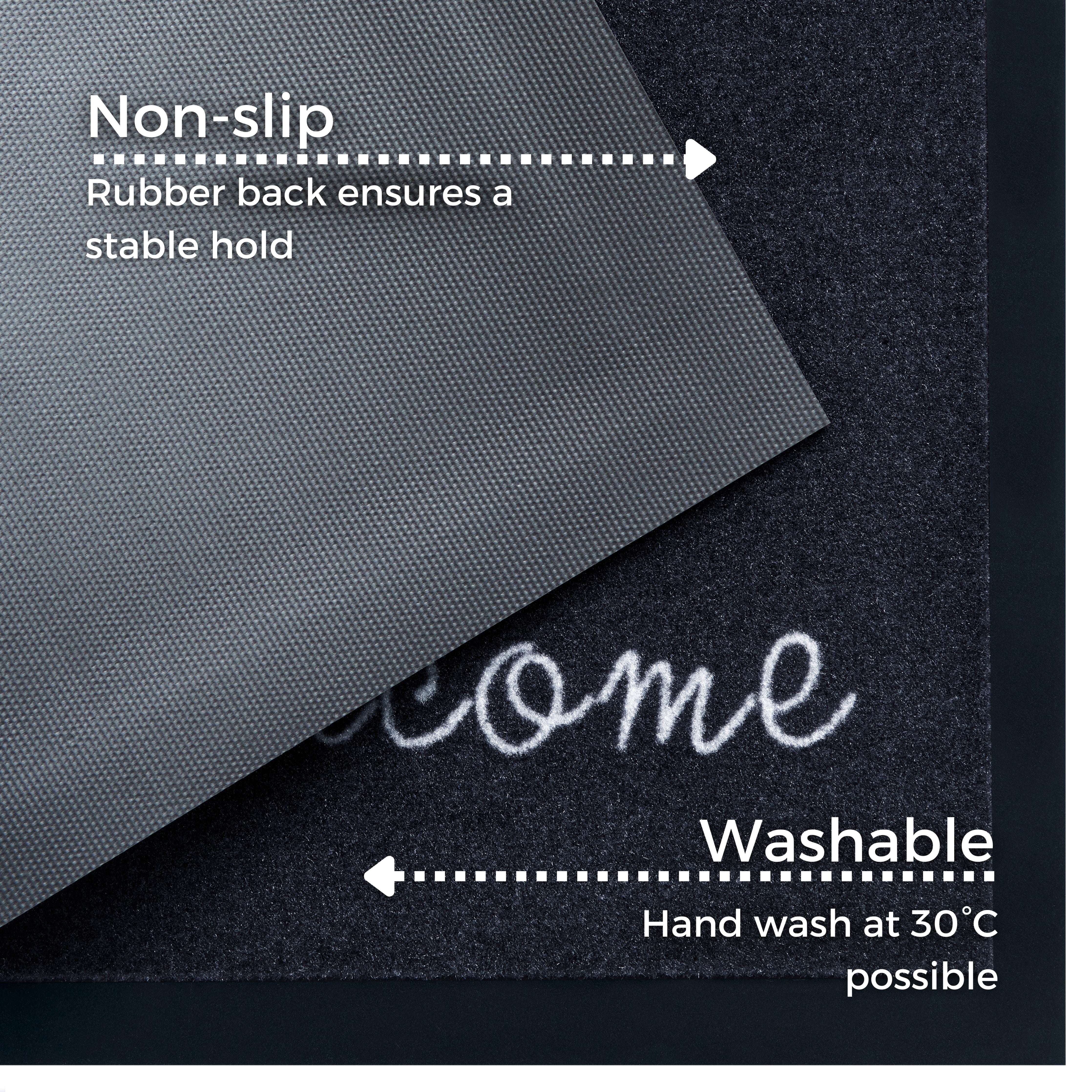 HANSE HOME WITH WRITTING MÅTTE WELCOME, ANTRACIT 104504