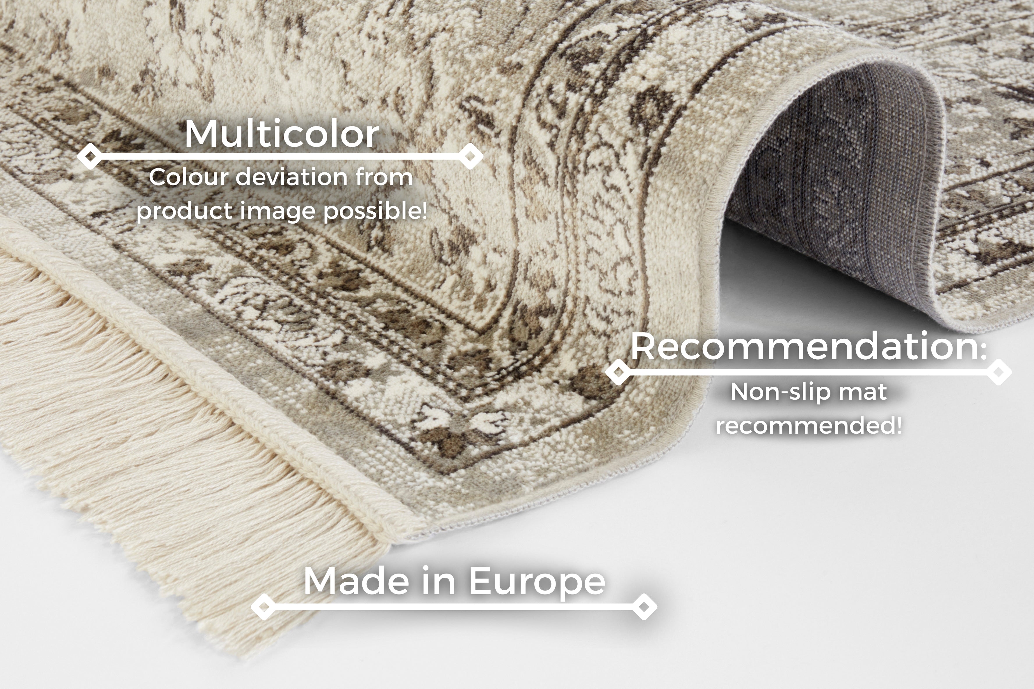 HANSE HOME NAVEH TÆPPE, GRÅ-CREME 104382