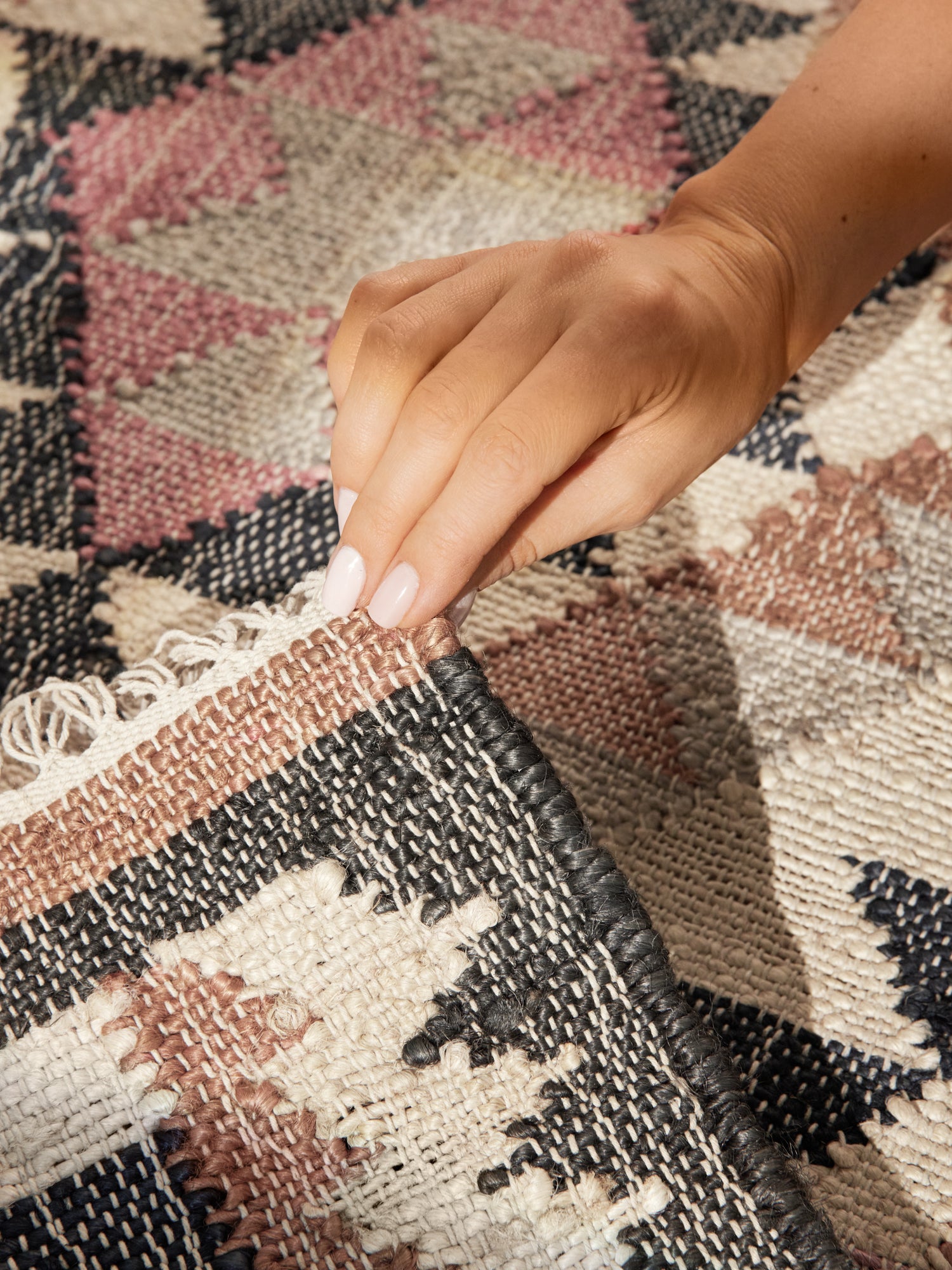 ROYA AFGHANSK HÅNDVÆVET KELIM TÆPPE, 106260 CREME-MULTI