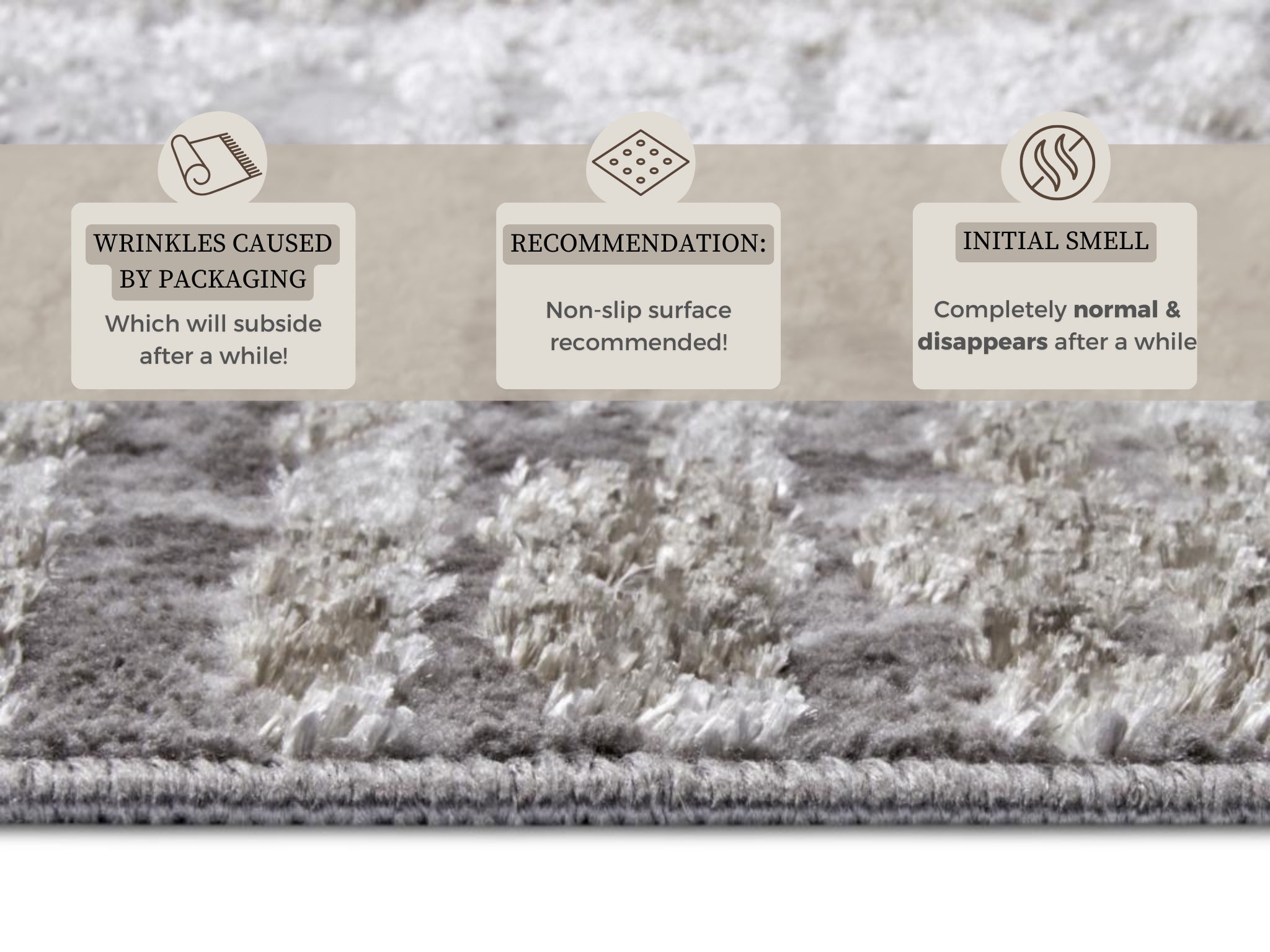 SHINE TÆPPE, CREME-GRÅ 105925