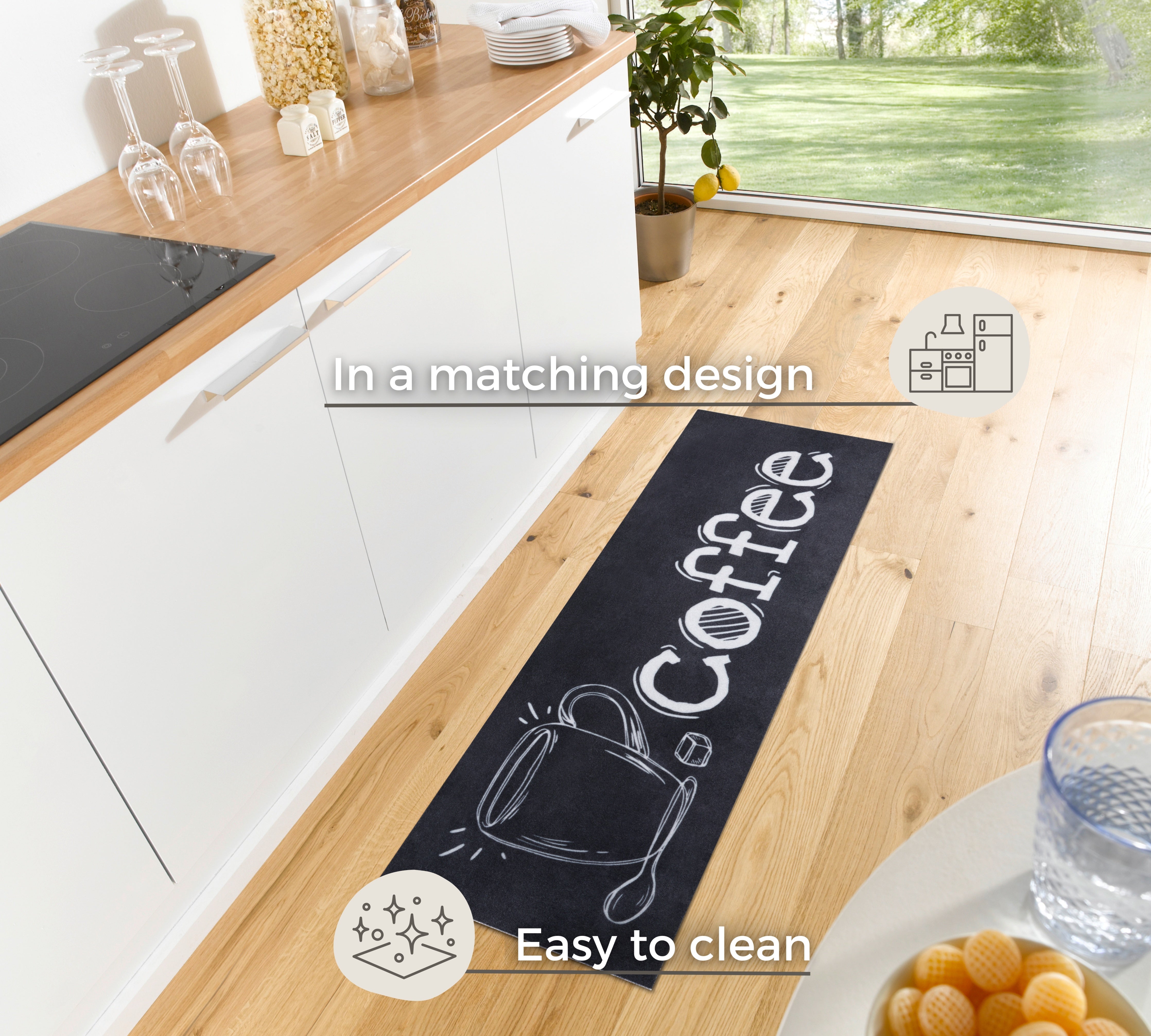 HANSE HOME COOK&CLEAN KAFFE KØKKENTÆPPE 105733, STR. 50x150 CM