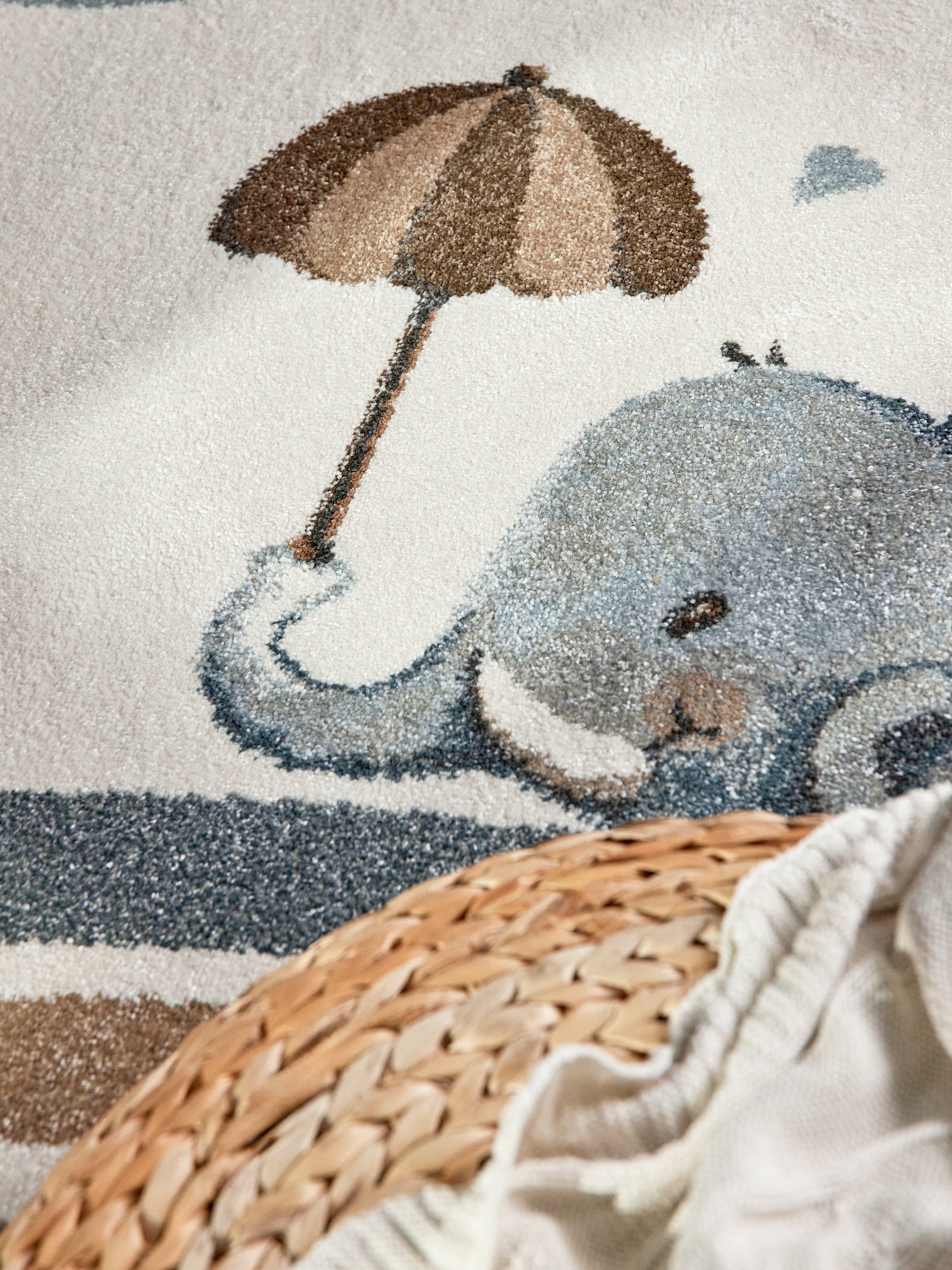 VILLEROY & BOCH BOHO KIDS BØRNETÆPPE - ELEFANT REGN, CREME MULTI 106306